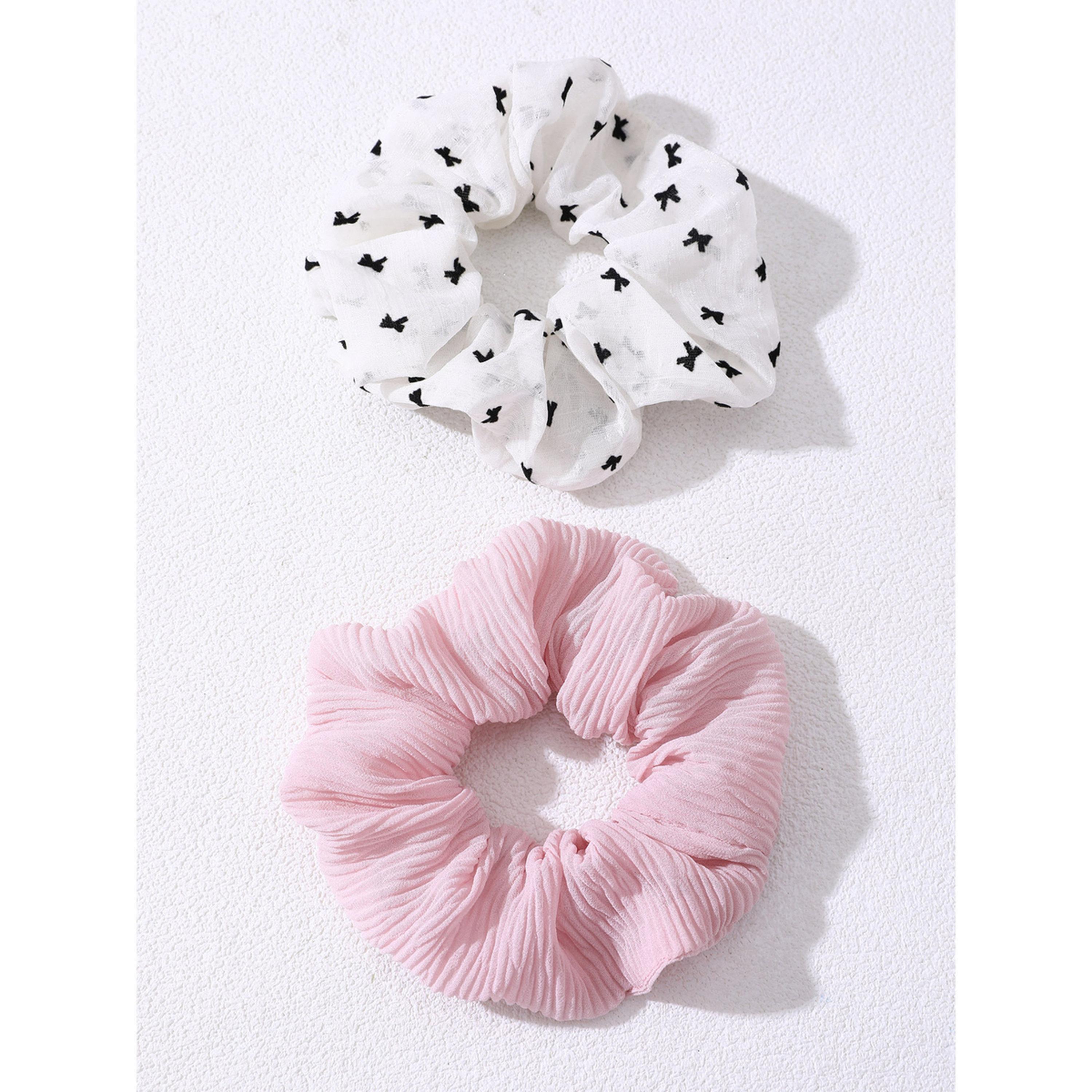 Take Two Pack of 2 - Printed Ribbed Hair Scrunchies-women-hairaccessories-scrunchies-image-1