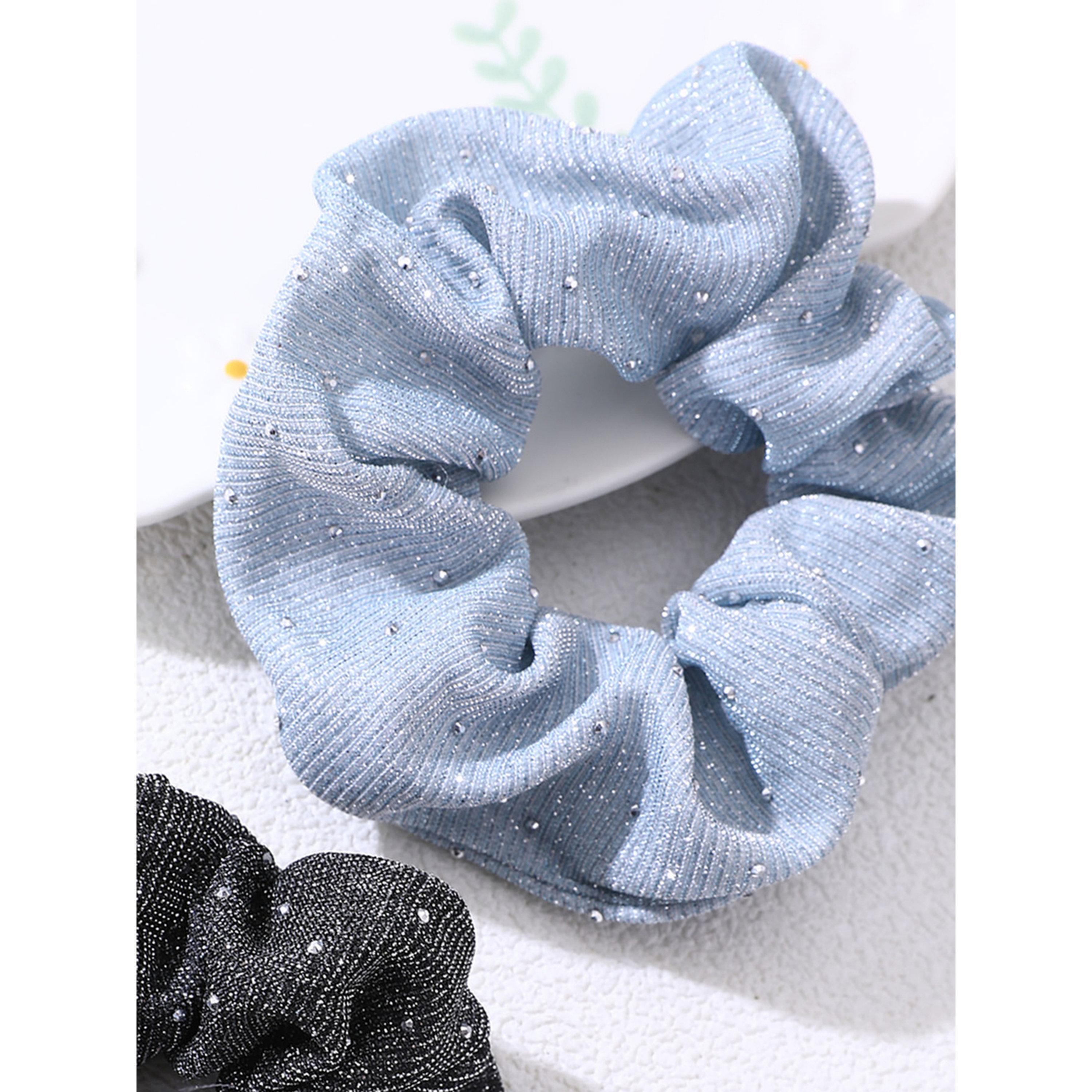Take Two Pack of 2 - Textured Sparkling Hair Ties-women-hairaccessories-image-4