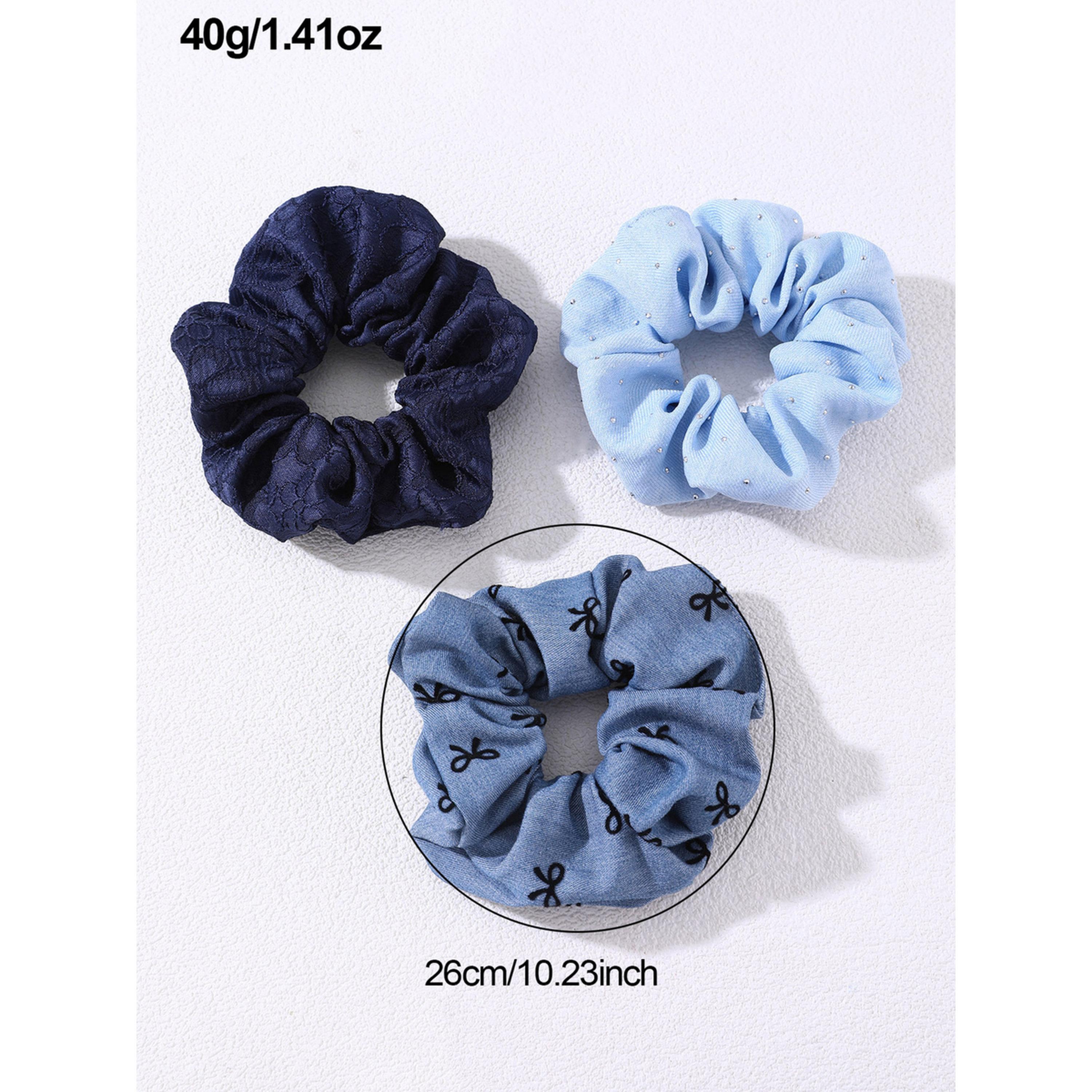 Take Two Pack of 3 - Blue Hair Scrunchie-women-hairaccessories-scrunchies-image-5