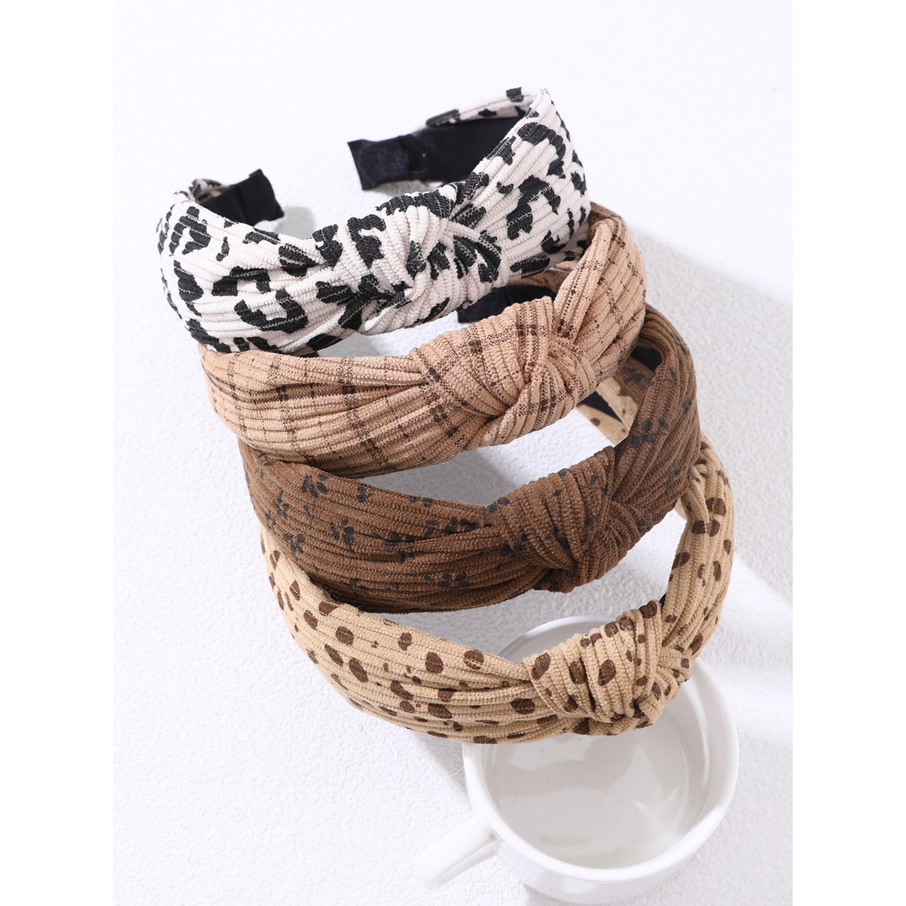 طقم ربطات رأس مطبوعة ومعقودة - 4 قطع-women-hairaccessories-bands-image-1