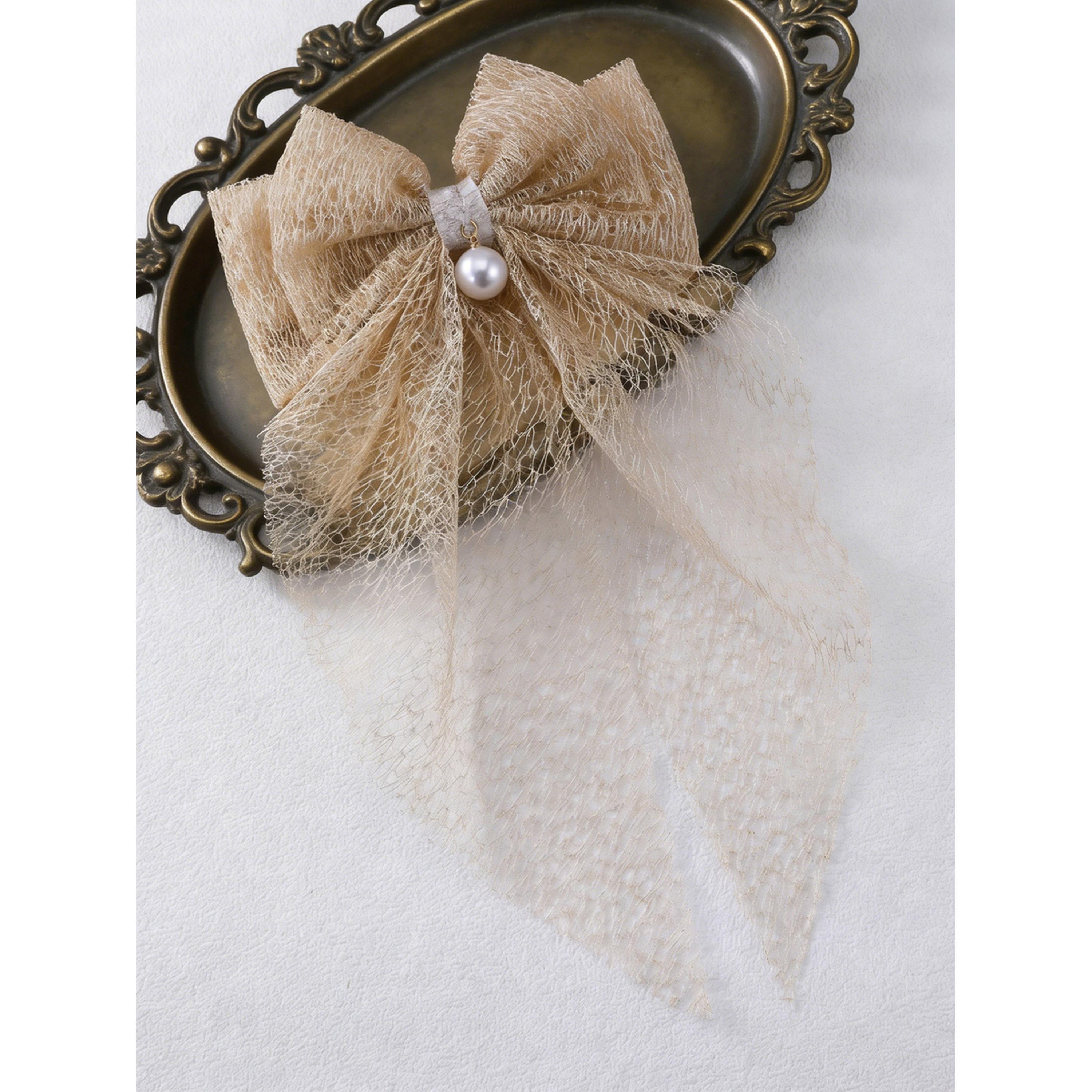 مشبك شعر بفيونكة دانتيل بيج-women-hairaccessories-clips-image-2