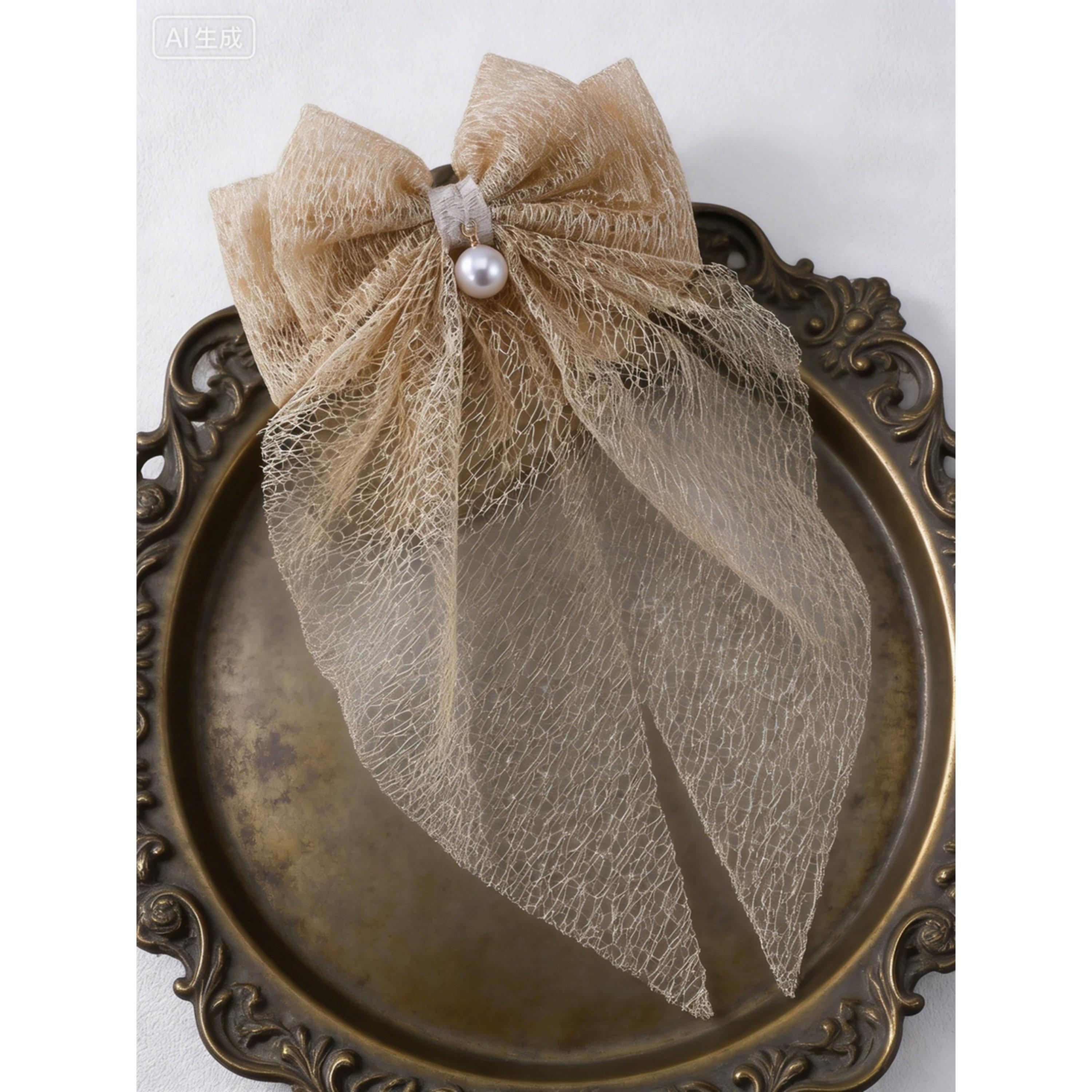 مشبك شعر بفيونكة دانتيل بيج-women-hairaccessories-clips-image-3