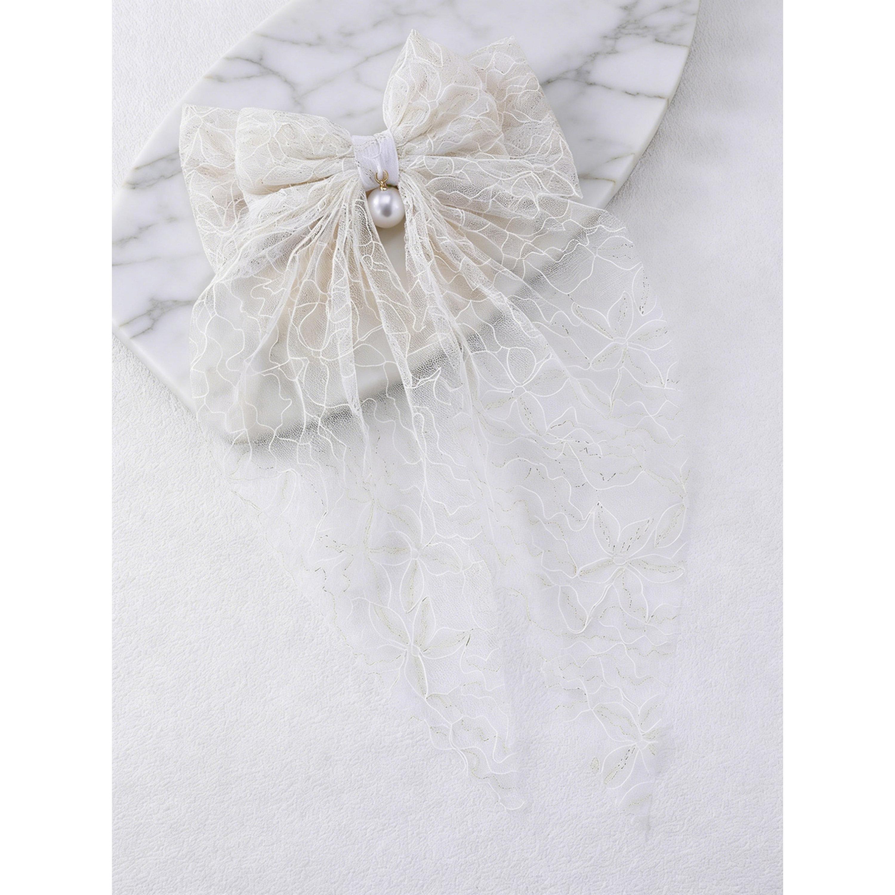 Take Two White Lace Bow Hair Clip-women-hairaccessories-clips-image-4
