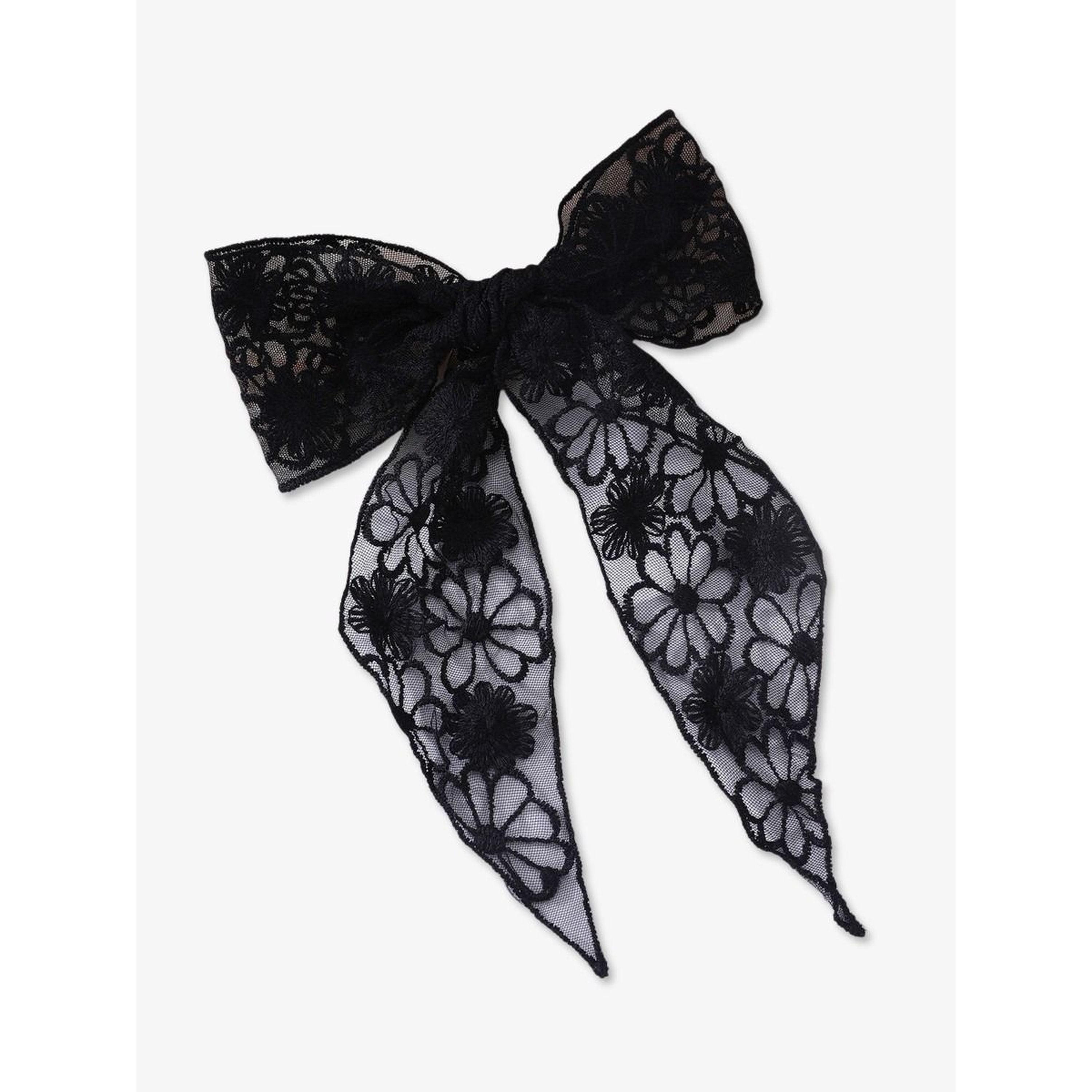 Take Two Black Lace Bow Hair Clip-women-hairaccessories-clips-image-1