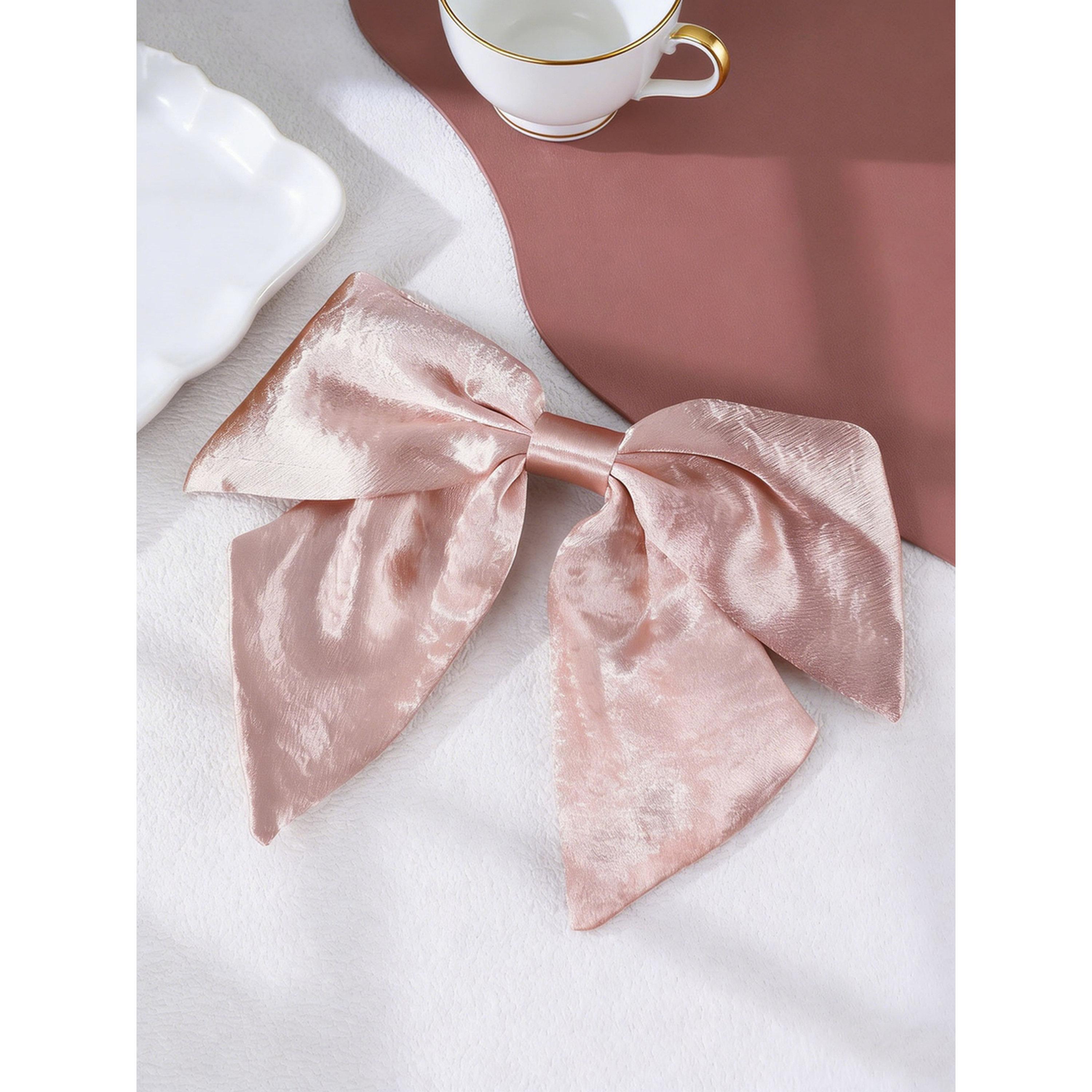 Take Two Pink Satin Bow Hair Clip-women-hairaccessories-clips-image-2