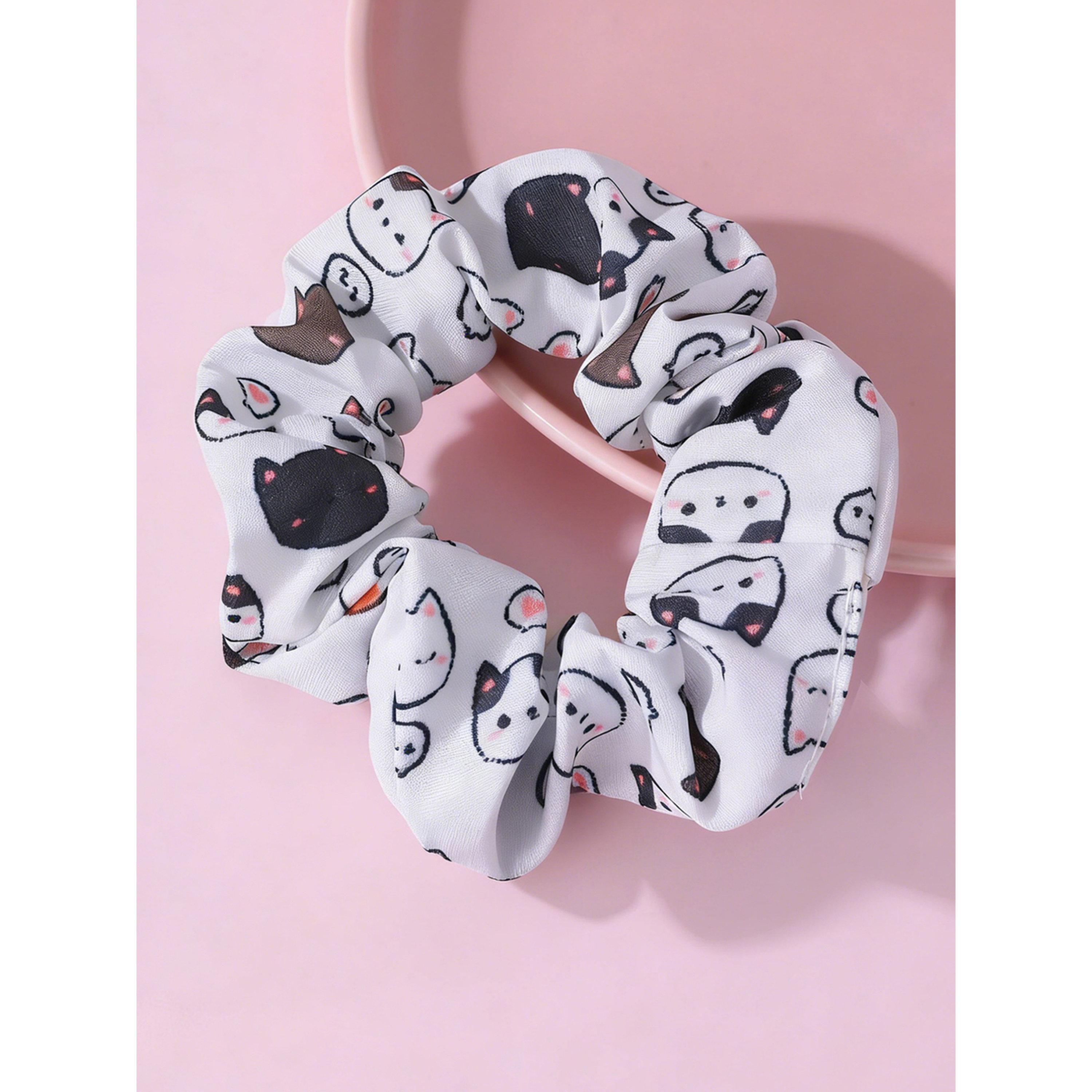 ربطة شعر بنقشة وجه قطة بيضاء-women-hairaccessories-scrunchies-image-3