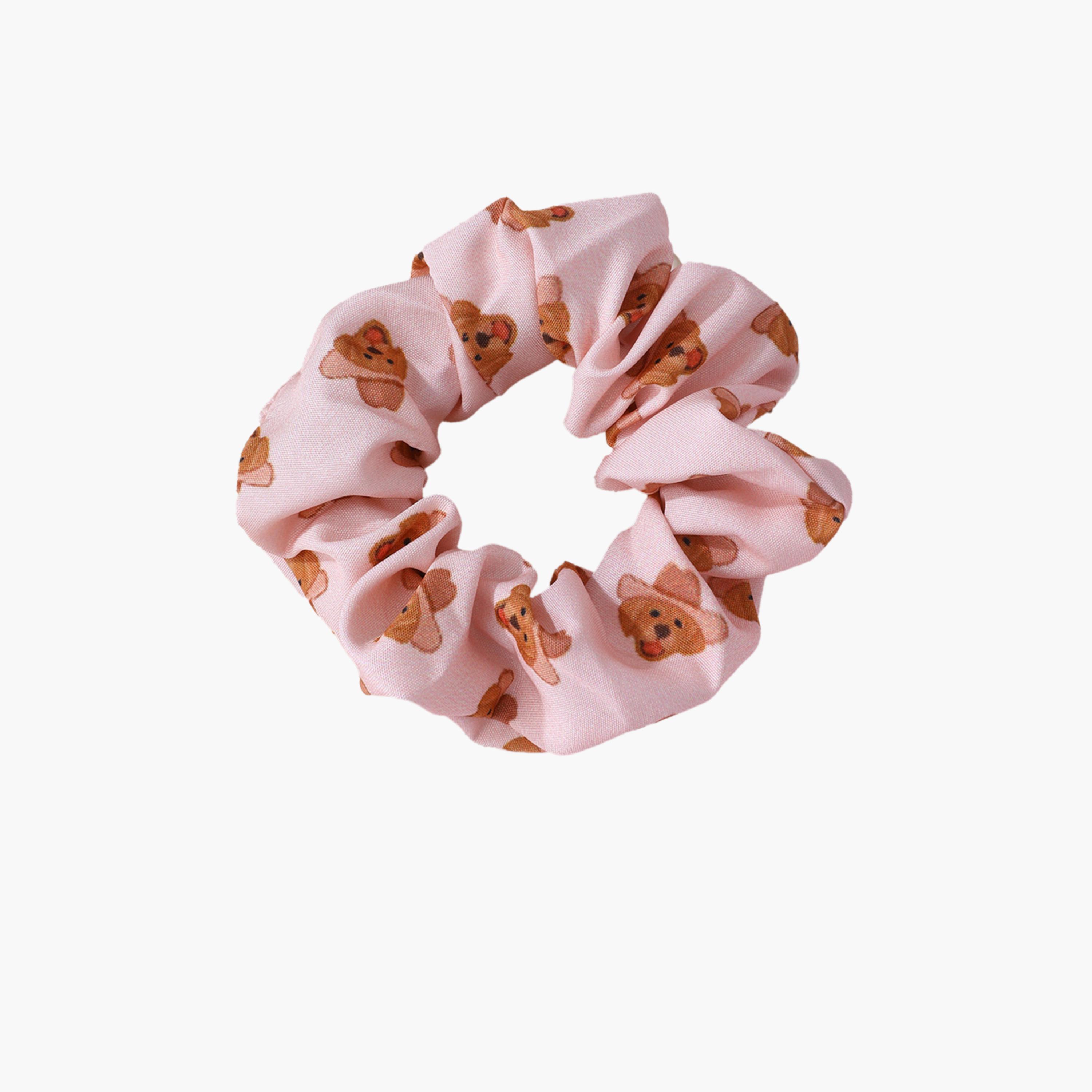 ربطة شعر بنقشة رأس كلب وردية-women-hairaccessories-scrunchies-image-1
