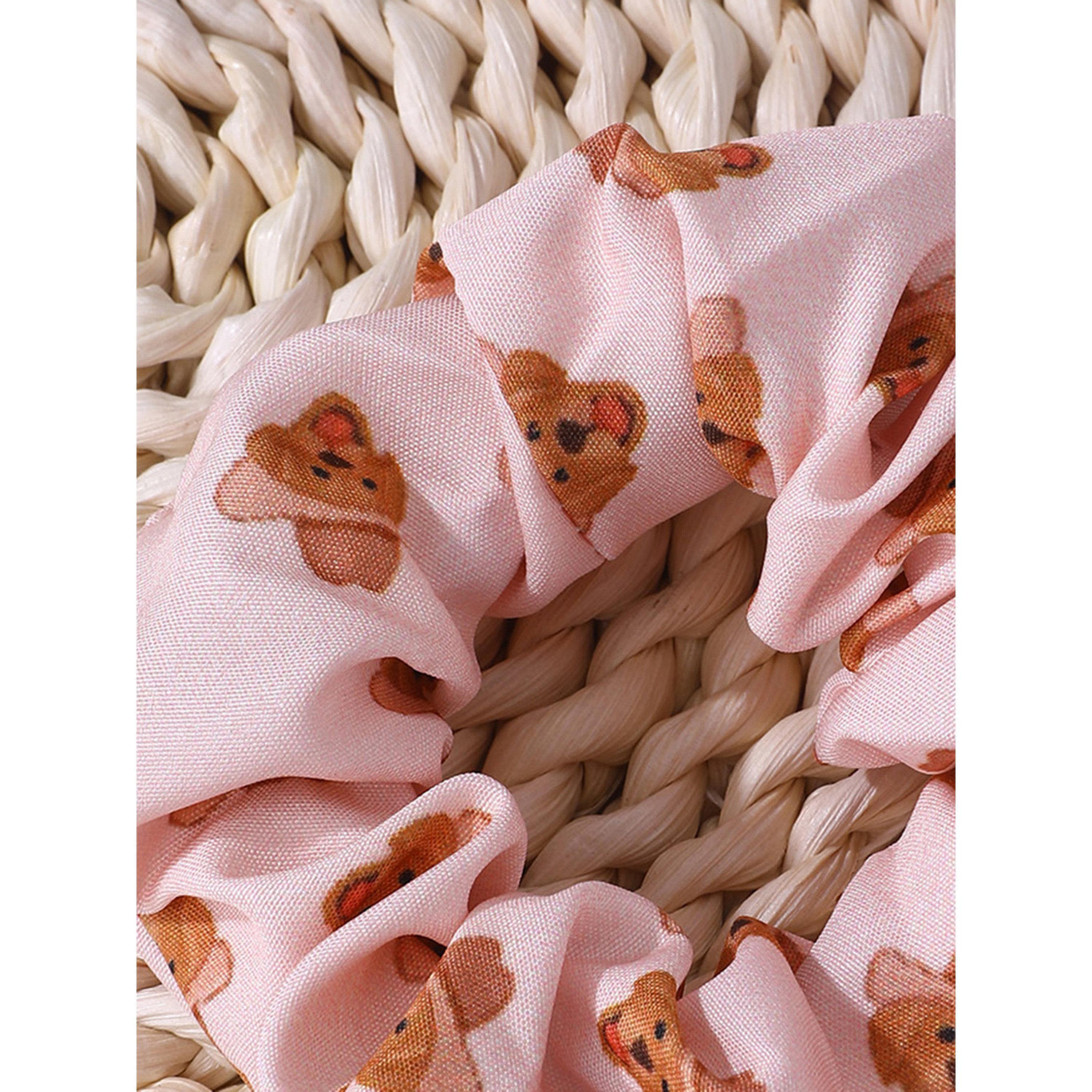 Take Two Pink Dog Head Print Hair Scrunchie-women-hairaccessories-scrunchies-image-4