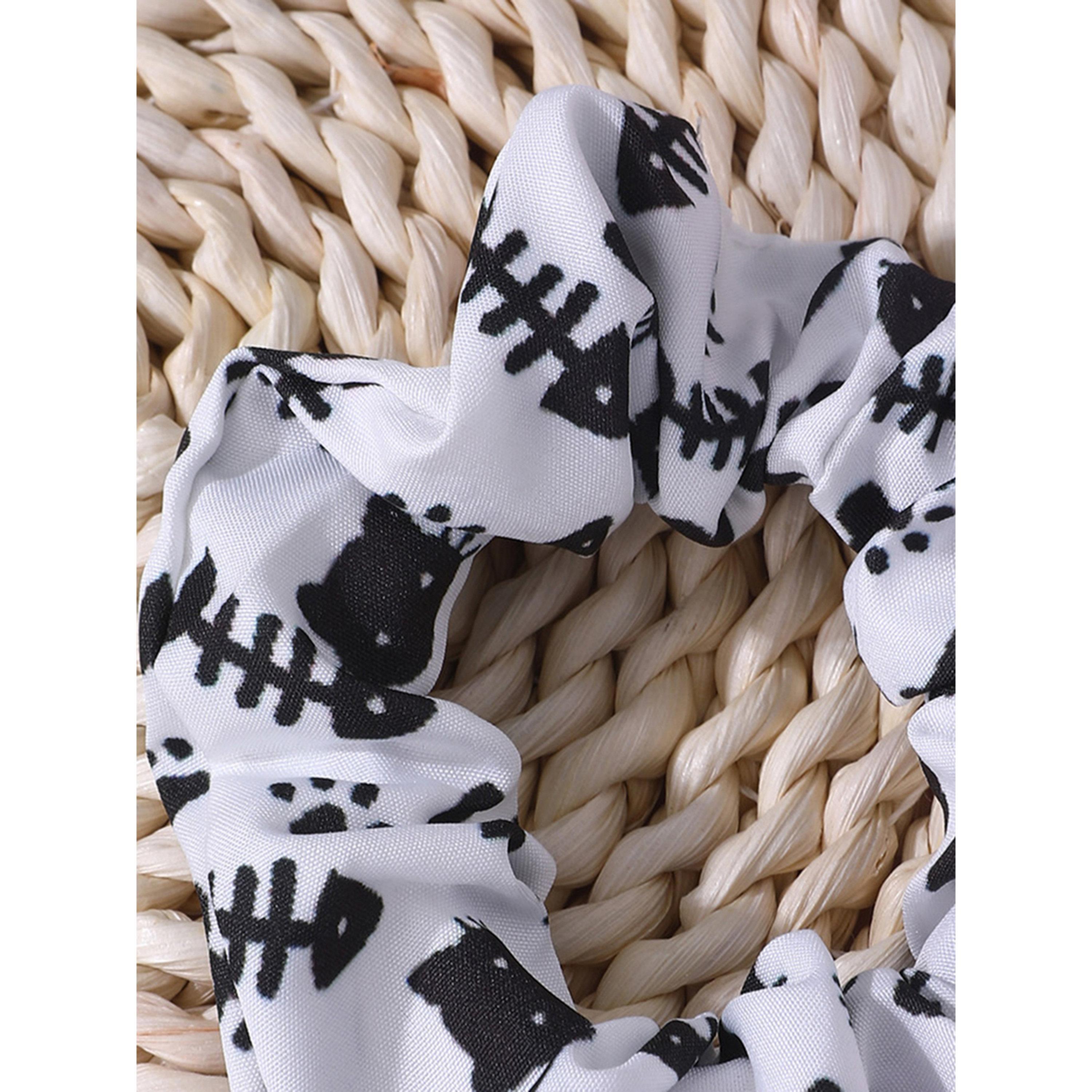 Take Two White Fishbone Print Hair Scrunchie-women-hairaccessories-scrunchies-image-4