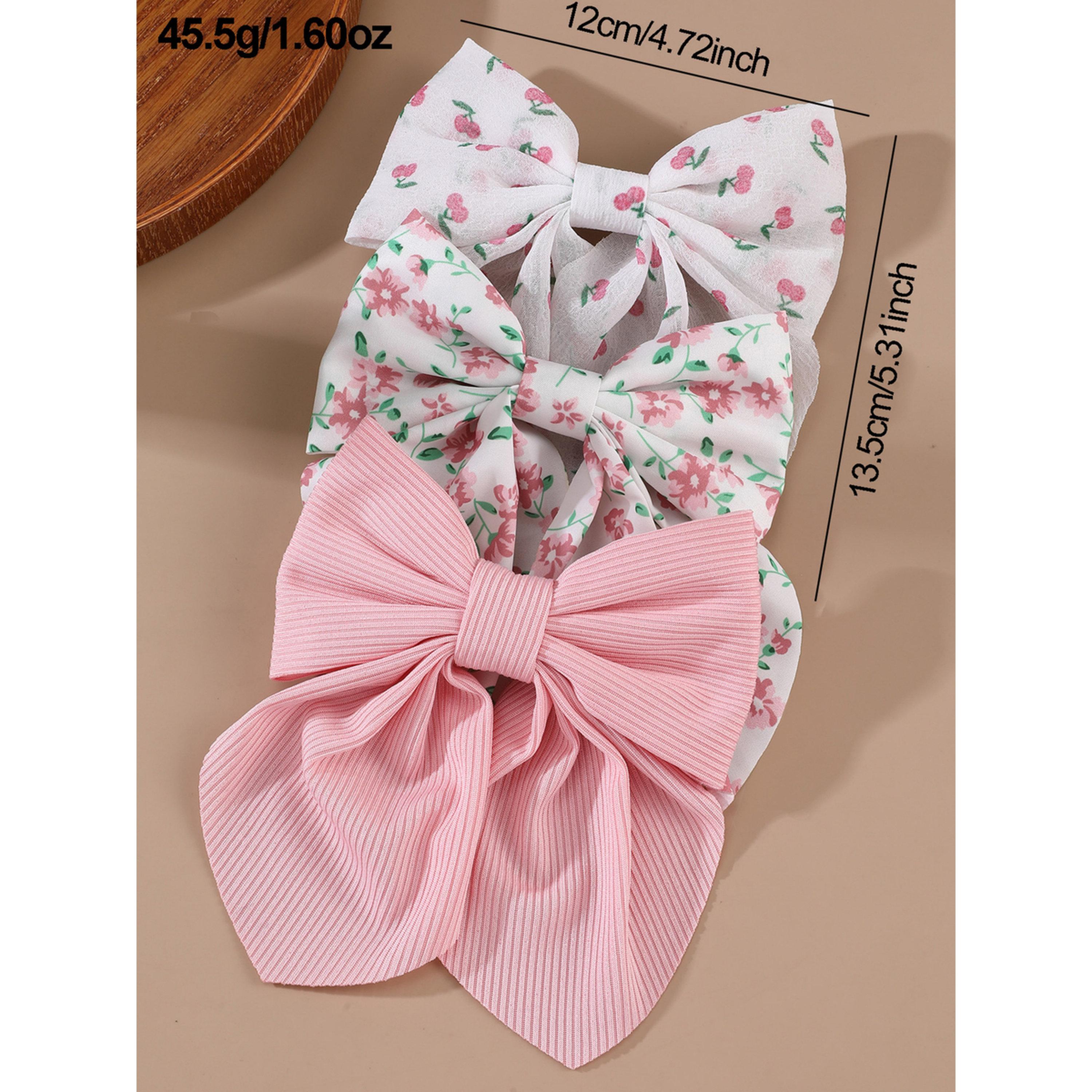 Take Two Pack of 3 - Floral Print Bow Hair Clip-women-hairaccessories-clips-image-6