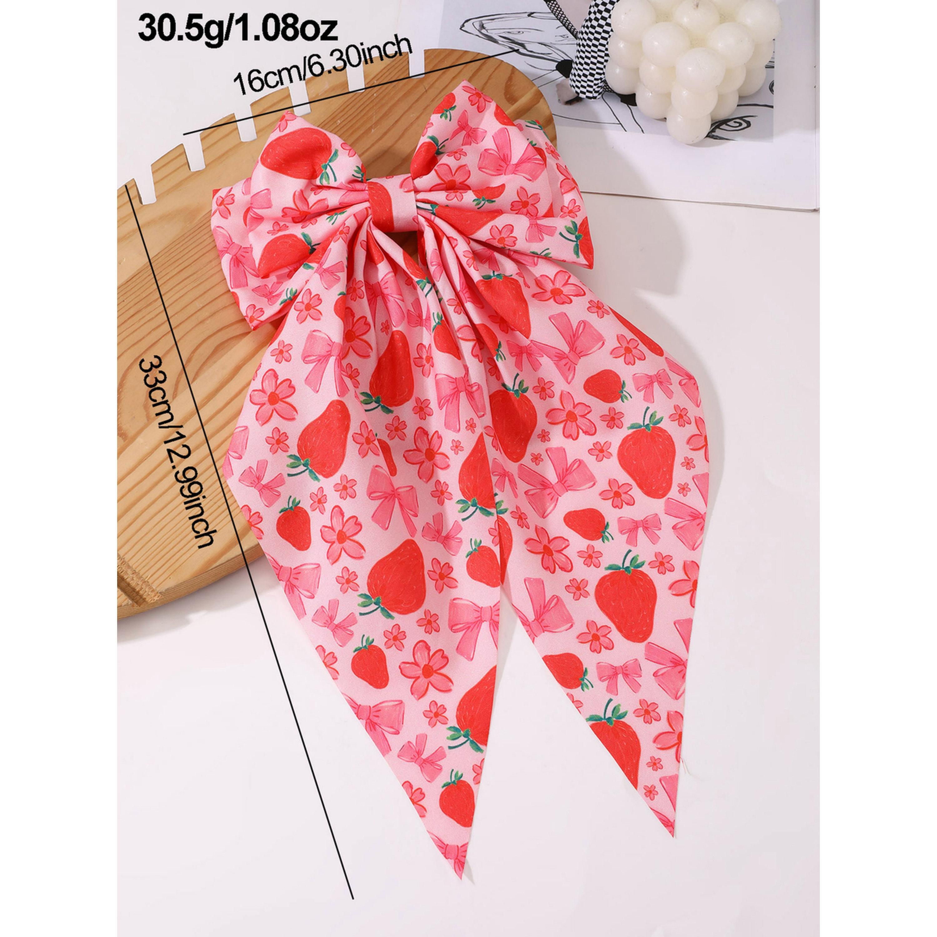 Take Two Pink Strawberry Bow Hair Clip-women-hairaccessories-clips-image-4