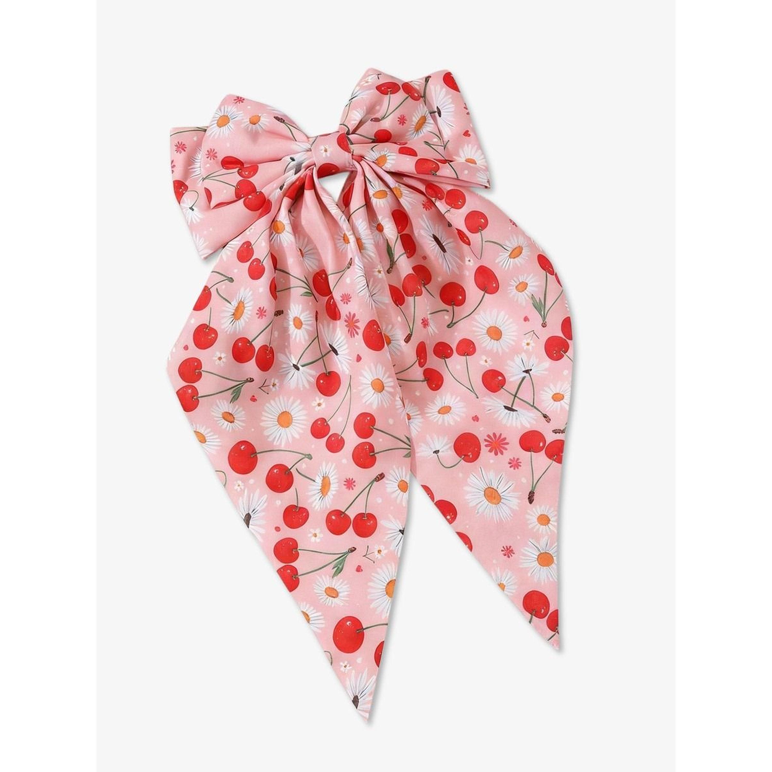 Take Two Pink Cherry Bow Hair Clip-women-hairaccessories-clips-image-1