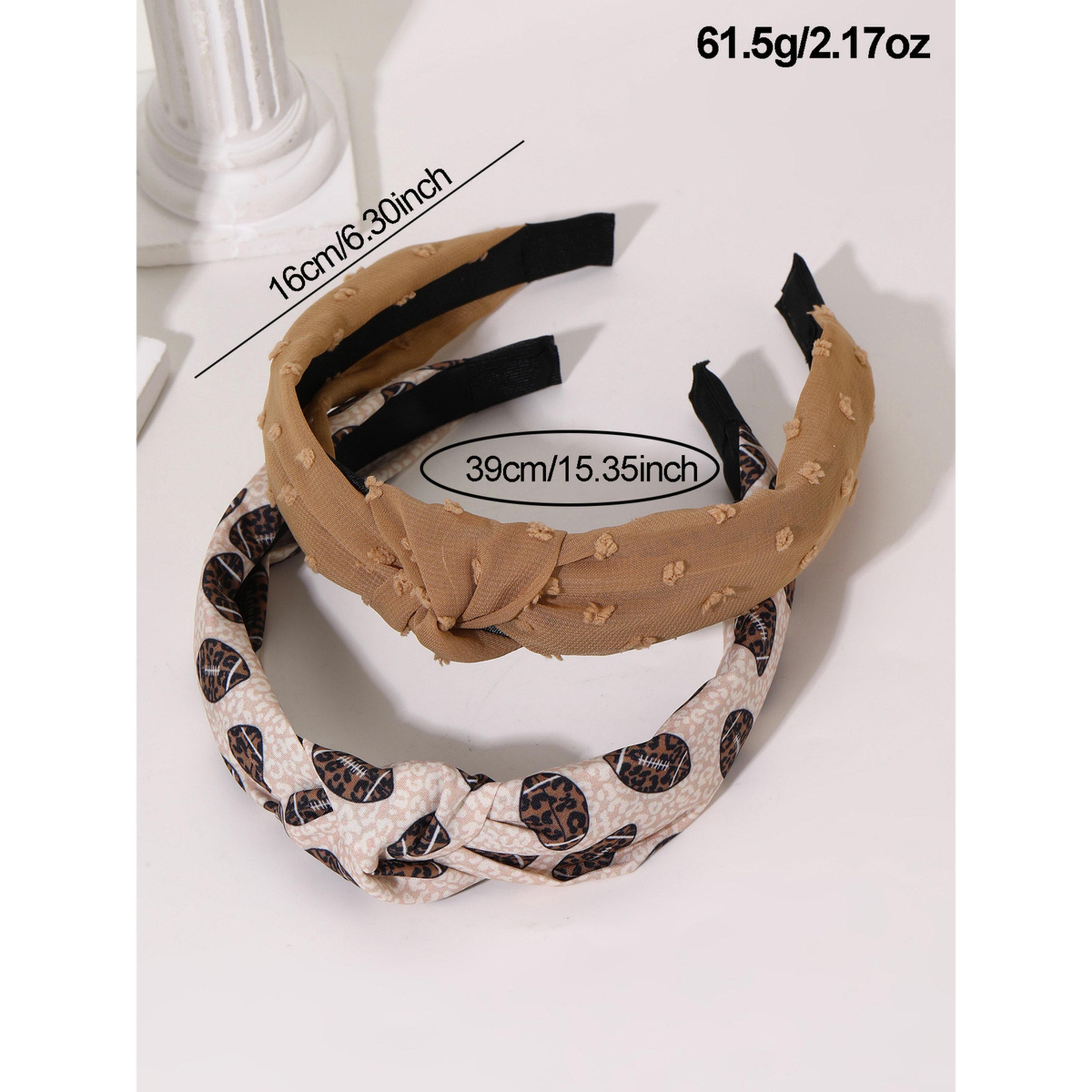 طقم ربطات رأس مطبوعة وبارزة الملمس - قطعتين-women-hairaccessories-bands-image-4