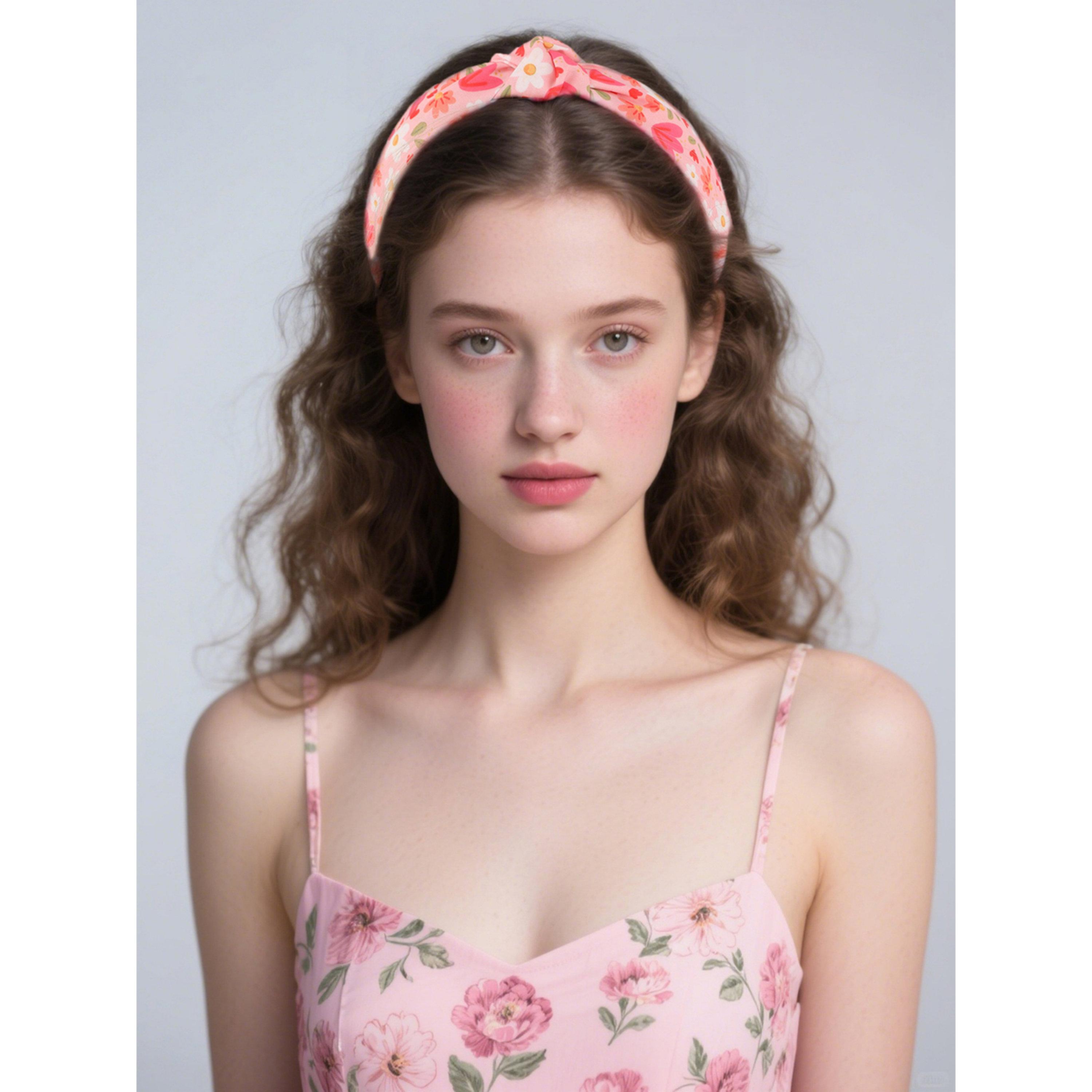 طقم ربطات رأس مطبوعة بالزهور - قطعتين-women-hairaccessories-bands-image-2