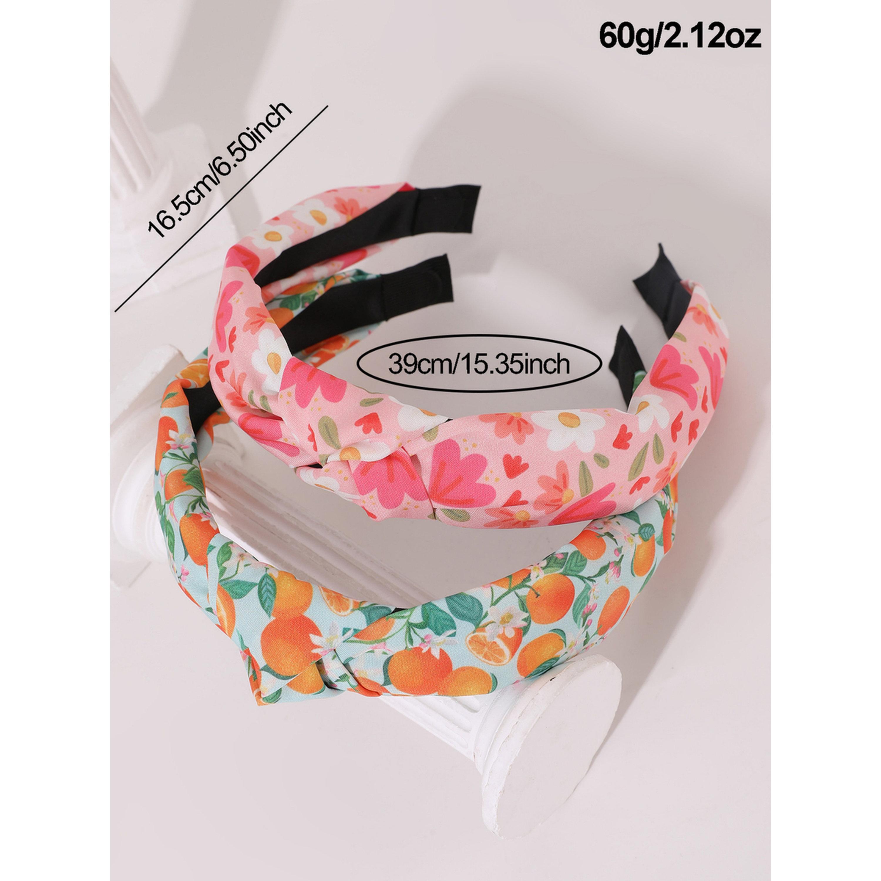 طقم ربطات رأس مطبوعة بالزهور - قطعتين-women-hairaccessories-bands-image-4