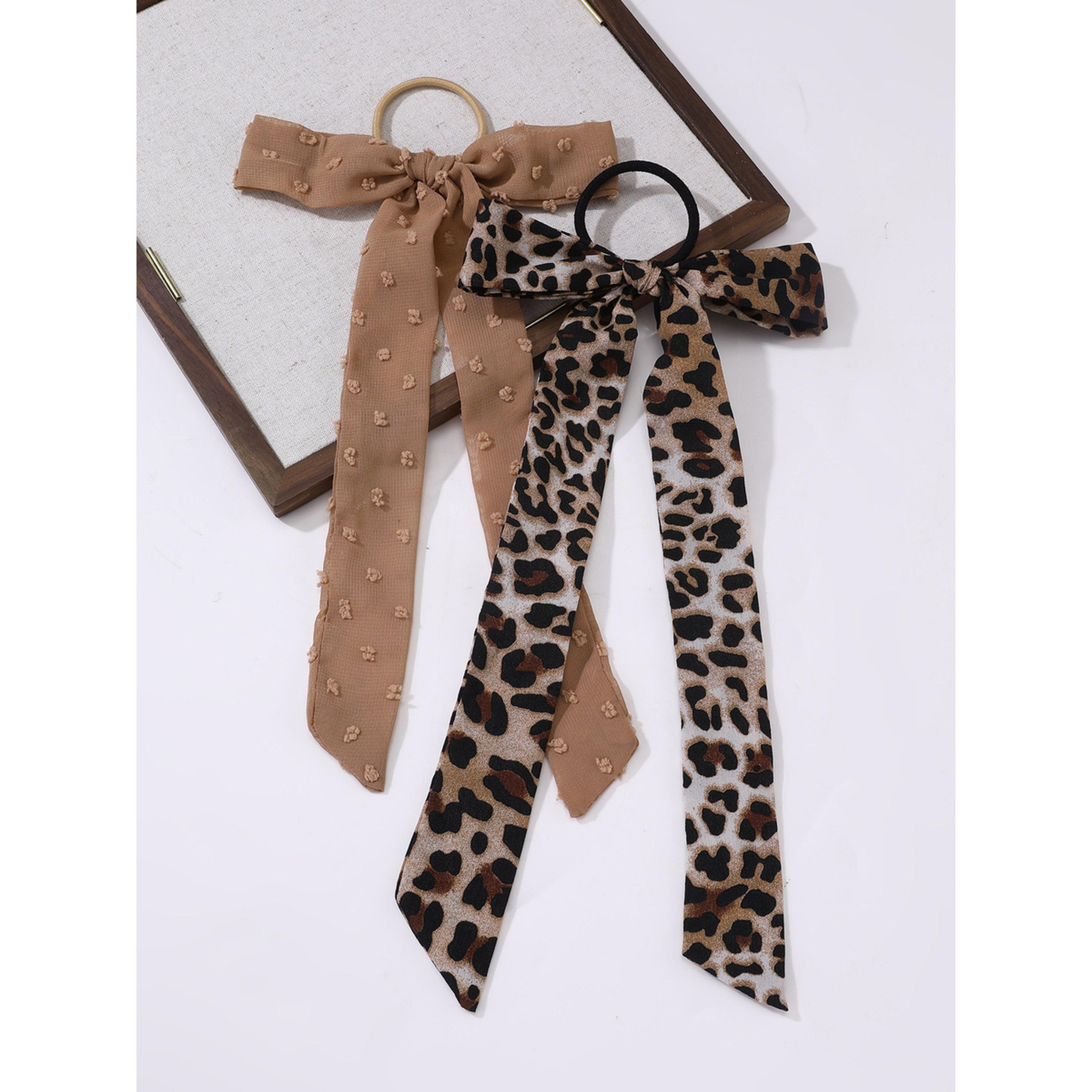 Take Two Pack of 2 - Leopard Print Hair Tie-women-hairaccessories-image-4