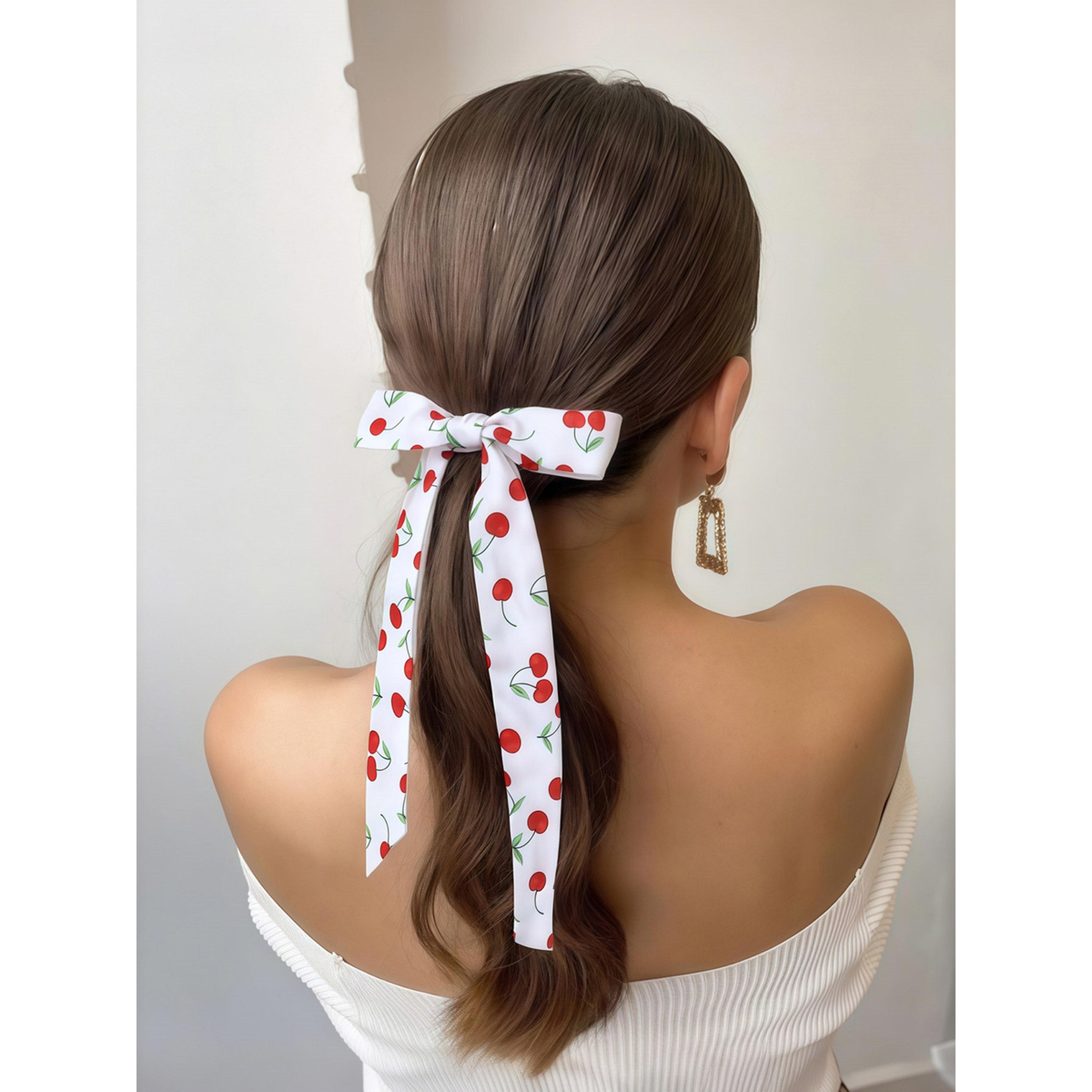 طقم أربطة شعر بنقشة كرز - قطعتين-women-hairaccessories-image-2