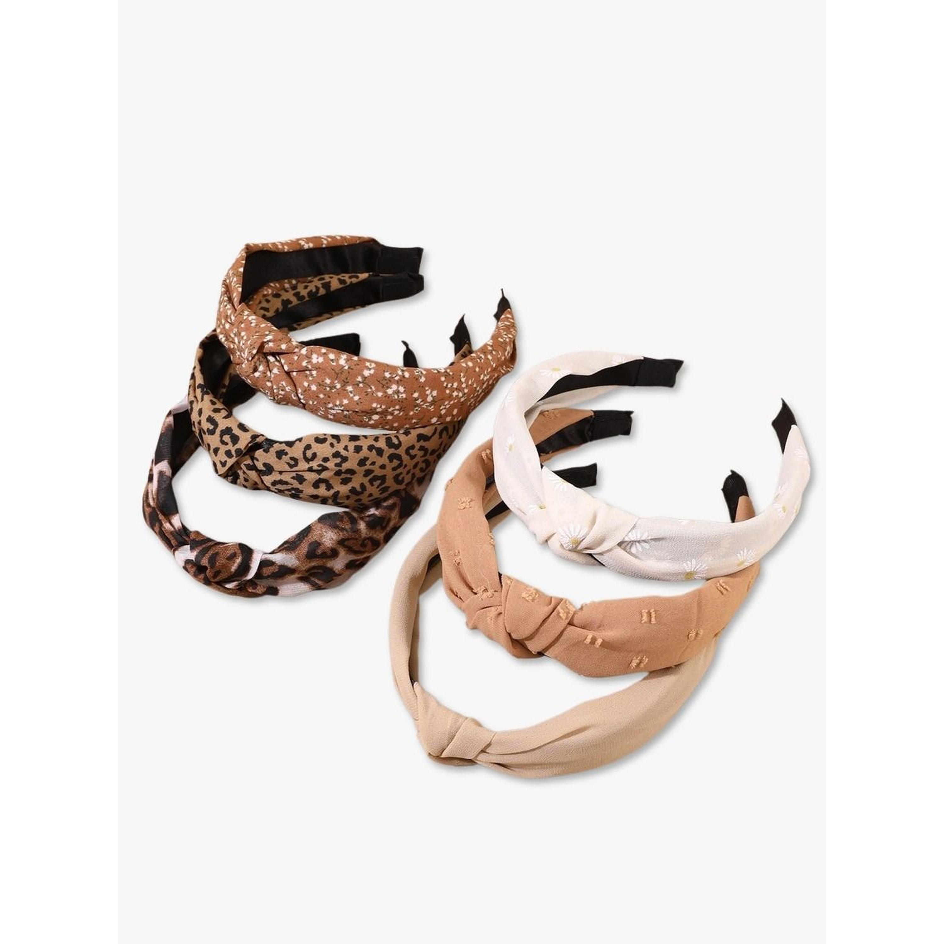 طقم ربطات رأس بنقشة نمر - 6 قطع-women-hairaccessories-bands-image-1