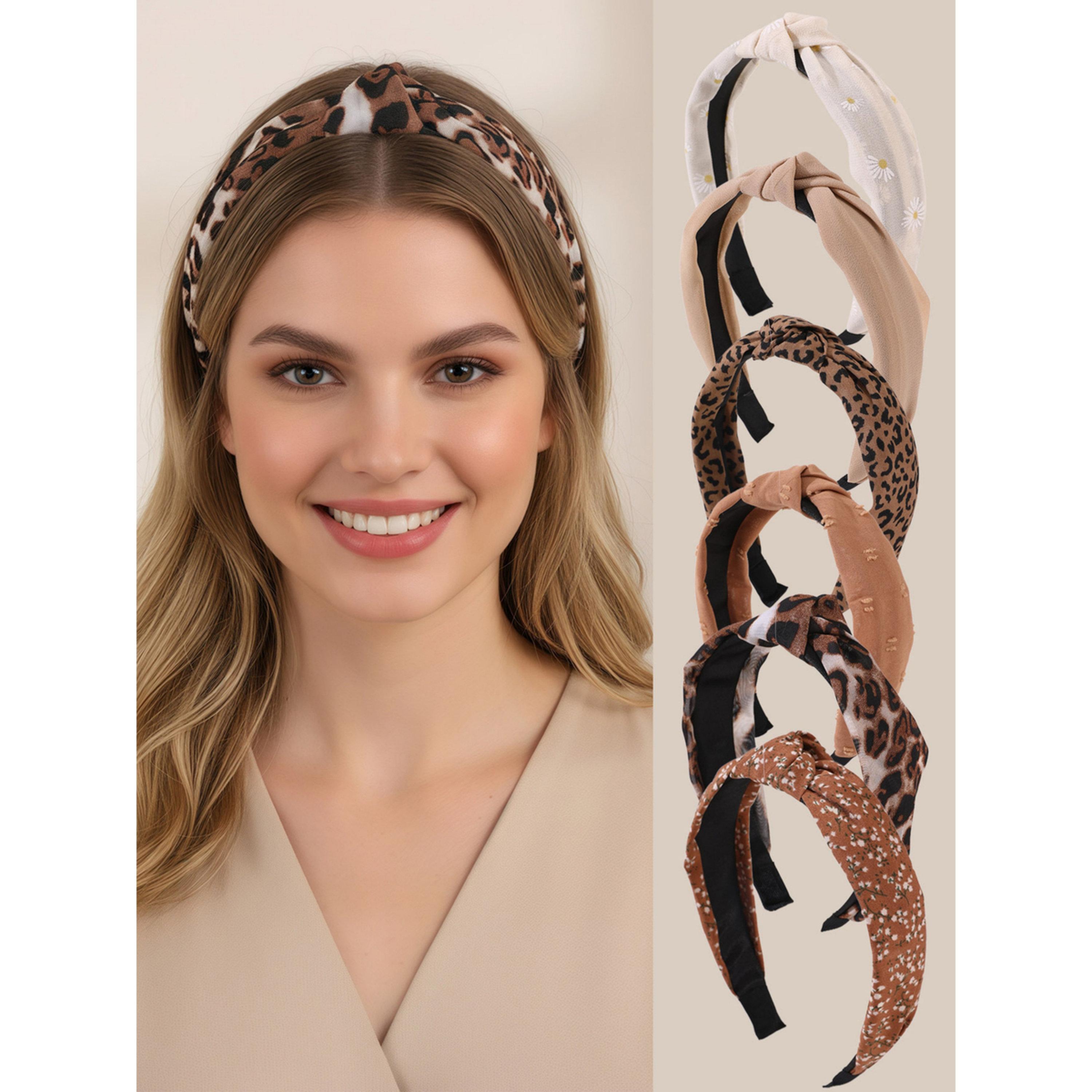 Take Two Pack of 6 - Leopard Printed Headband-women-hairaccessories-bands-image-4