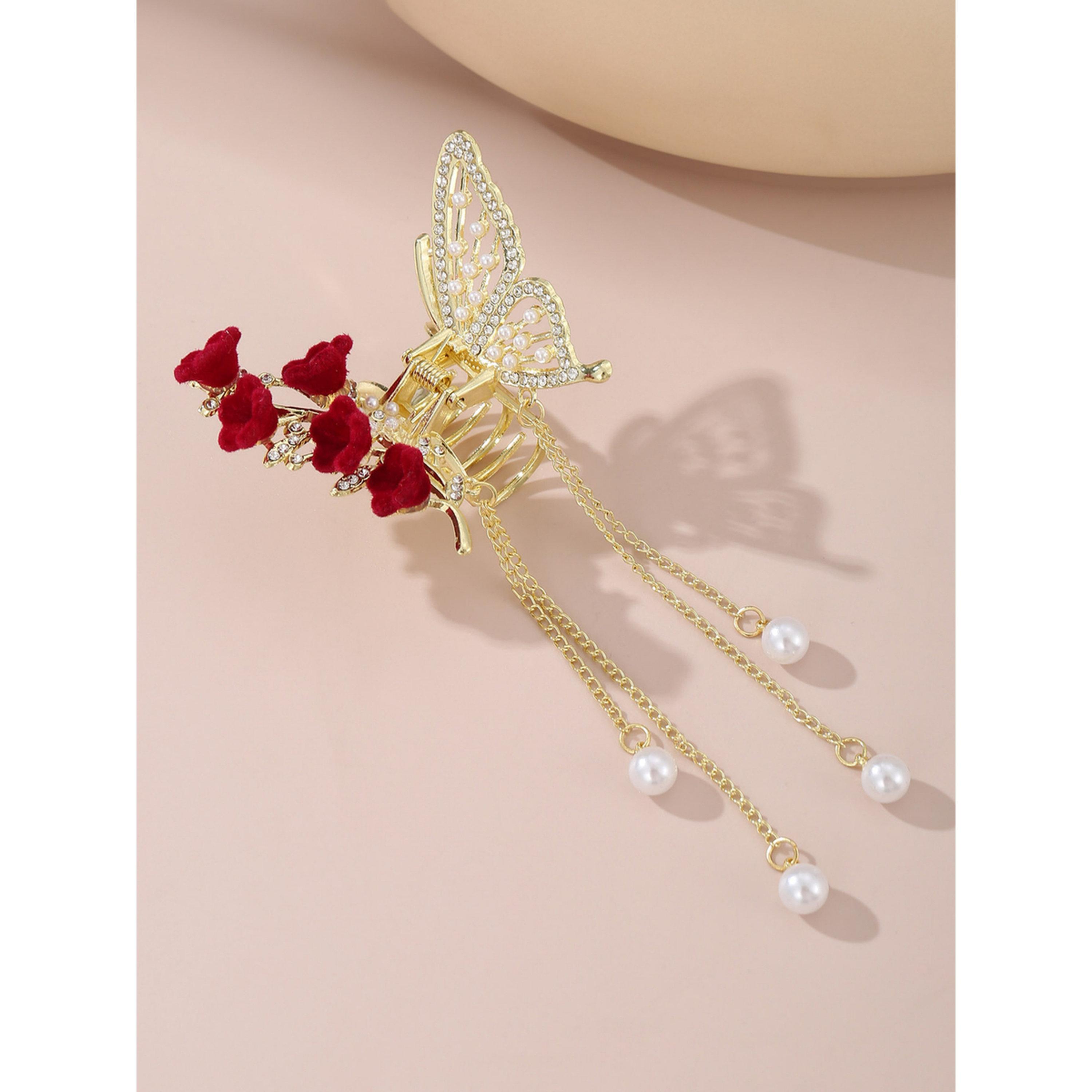 Take Two Pearl and Rhinestone Butterfly Hair Clip-women-hairaccessories-clips-image-6