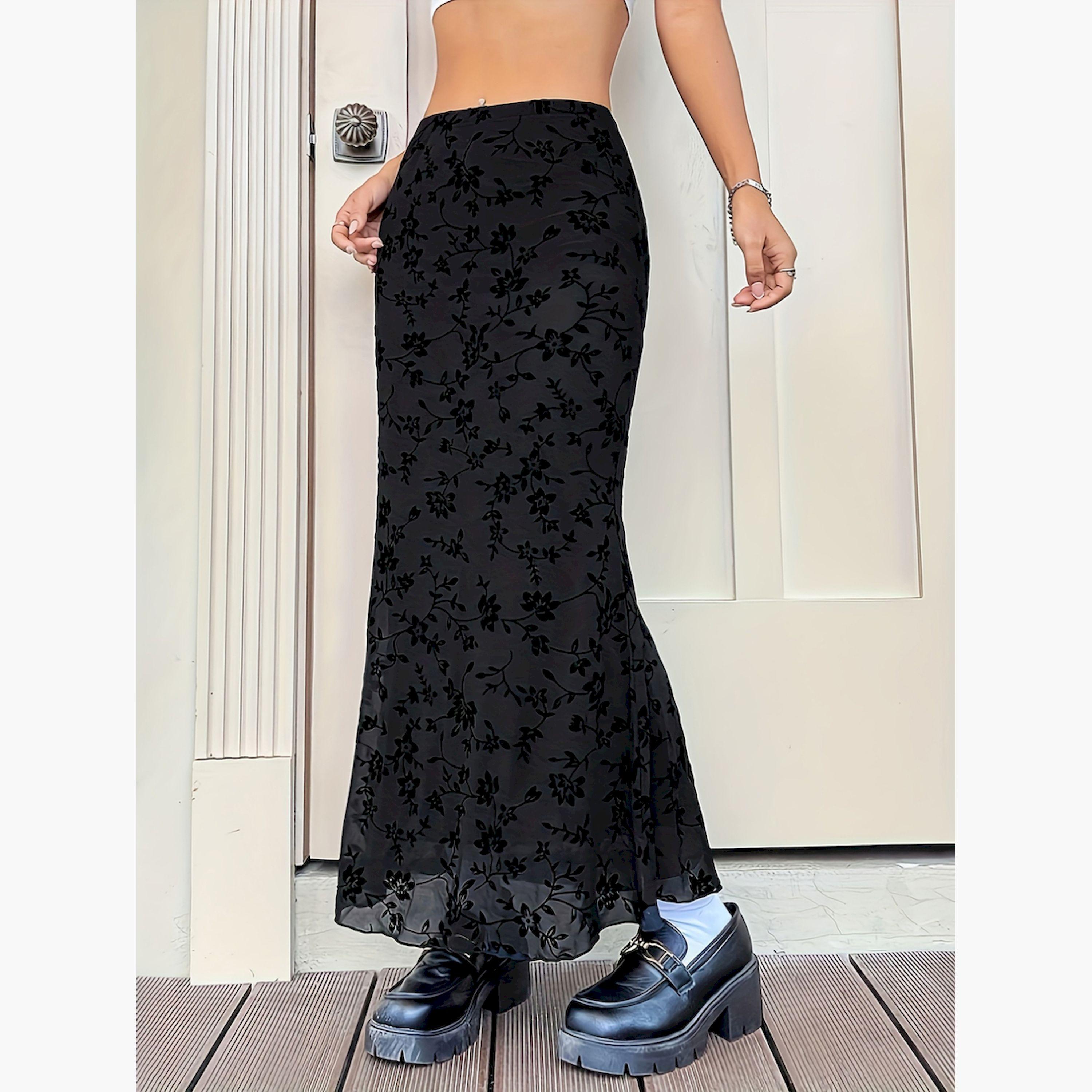 تنورة طويلة ضيقة بطبعة زهور-women-clothing-skirts-image-5