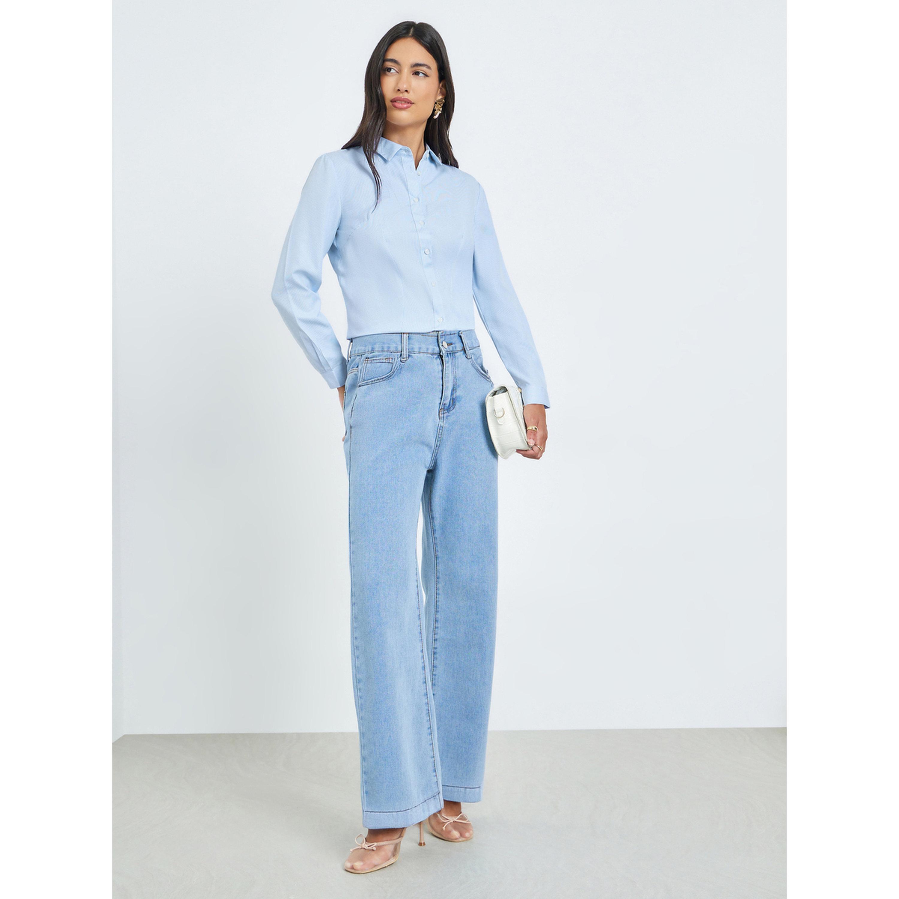 بلوزة بتفاصيل بارزة الملمس وأكمام طويلة-women-clothing-shirtsandblouses-shirts-image-2
