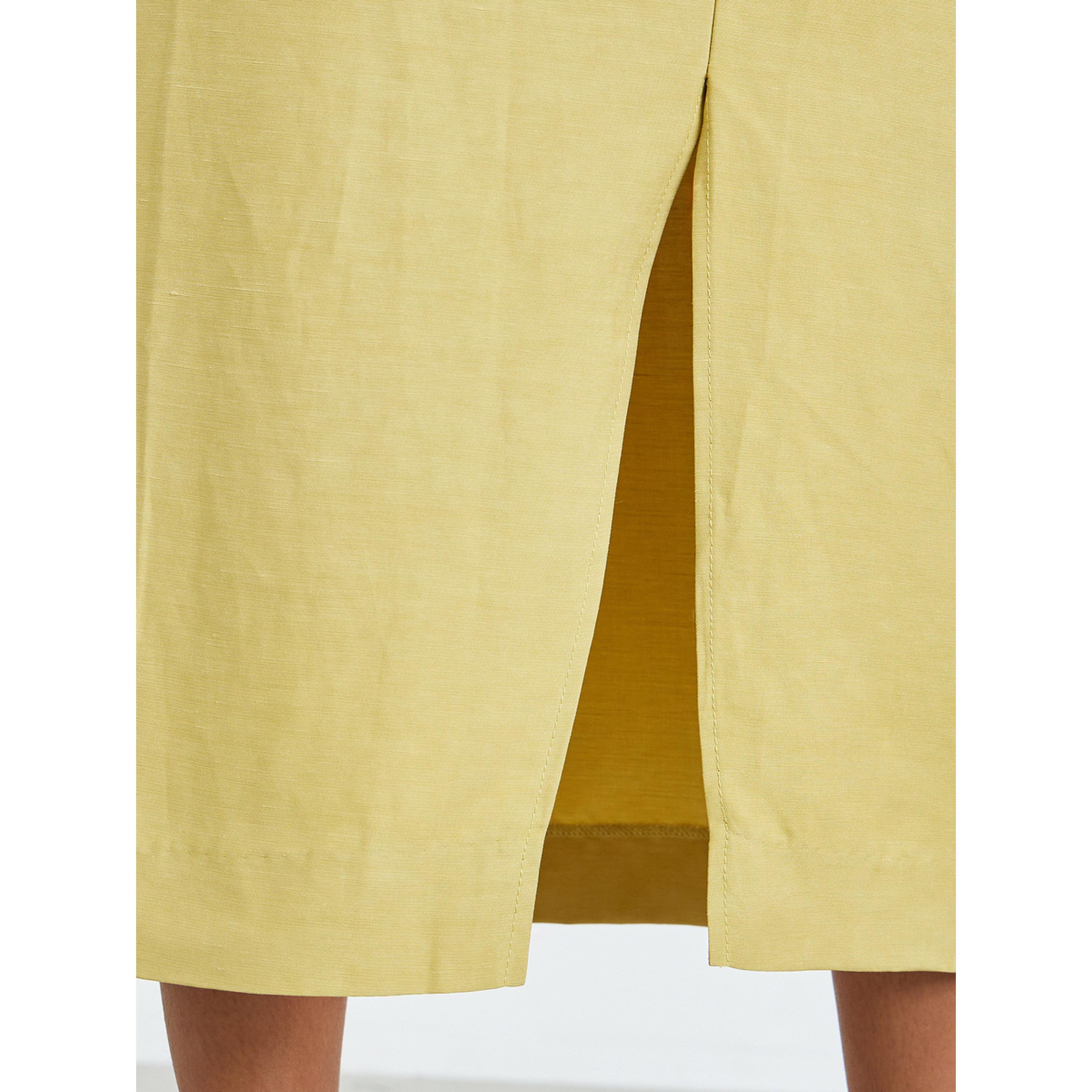 Styli Khaki Embellished Waistband Pencil Midi Skirt-women-clothing-bottoms-skirts-image-4