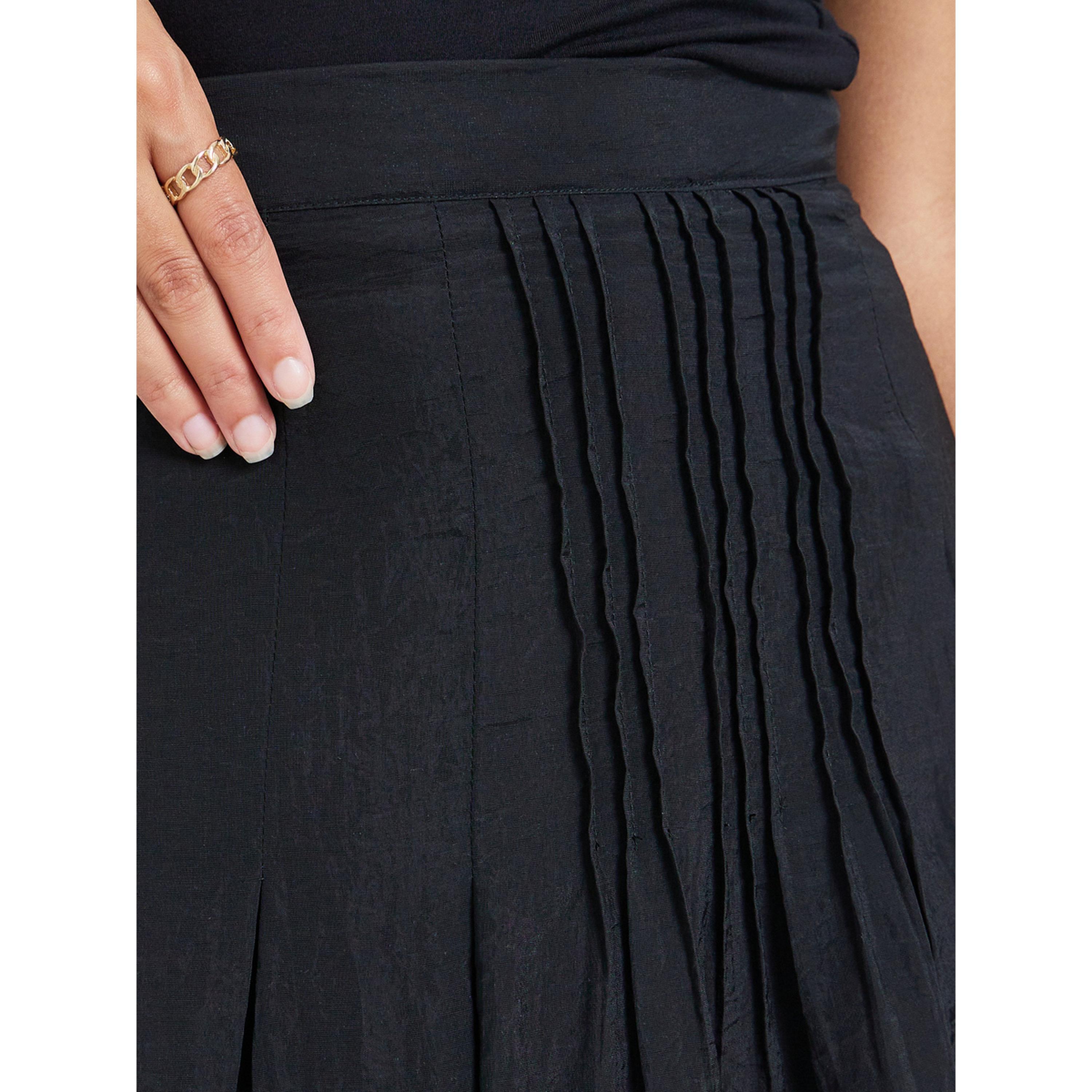 تنورة ميدي بحافة واسعة وتفاصيل طيات-women-clothing-bottoms-skirts-image-3