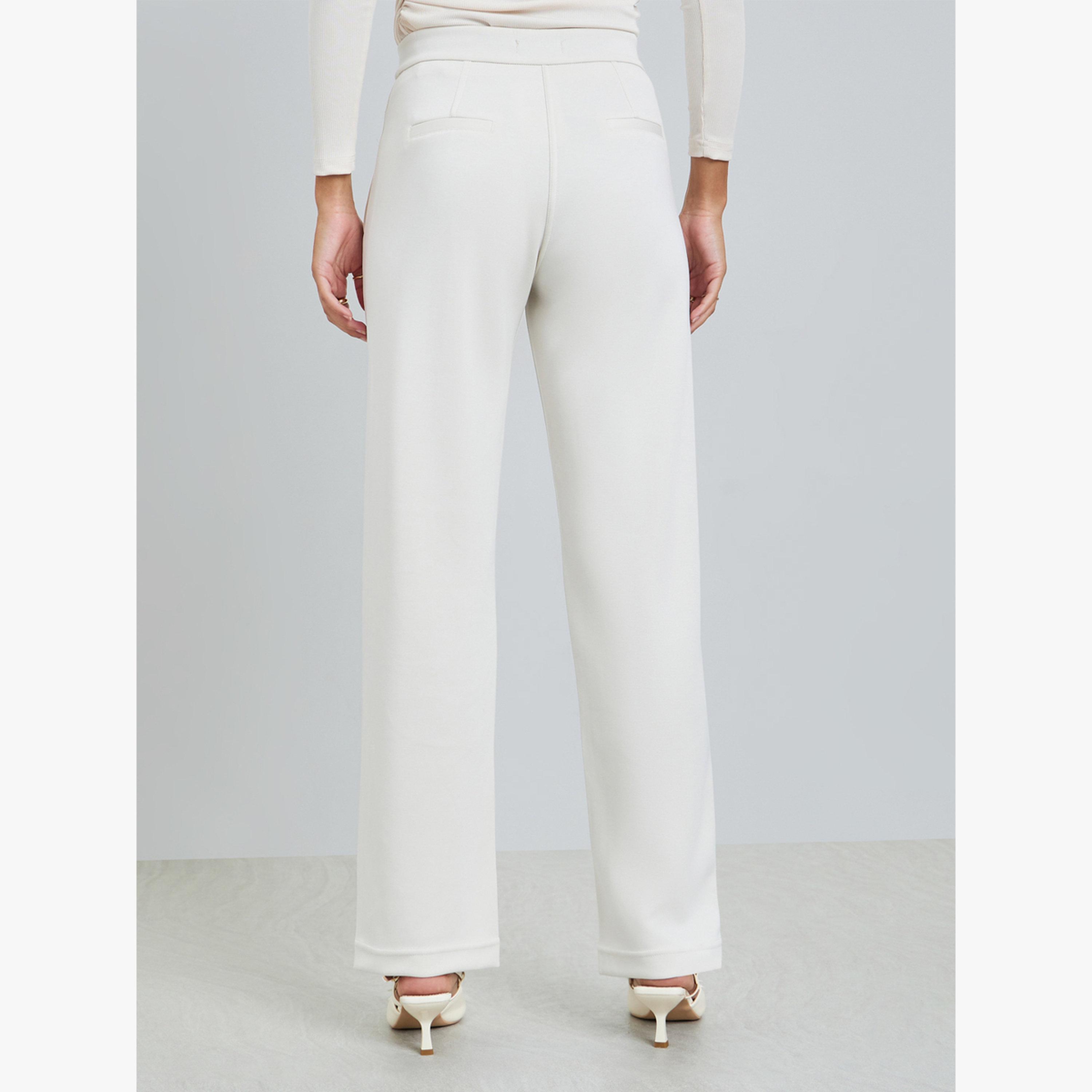 Styli Off-White Knit Wide Leg Joggers-women-clothing-bottoms-joggers-image-4