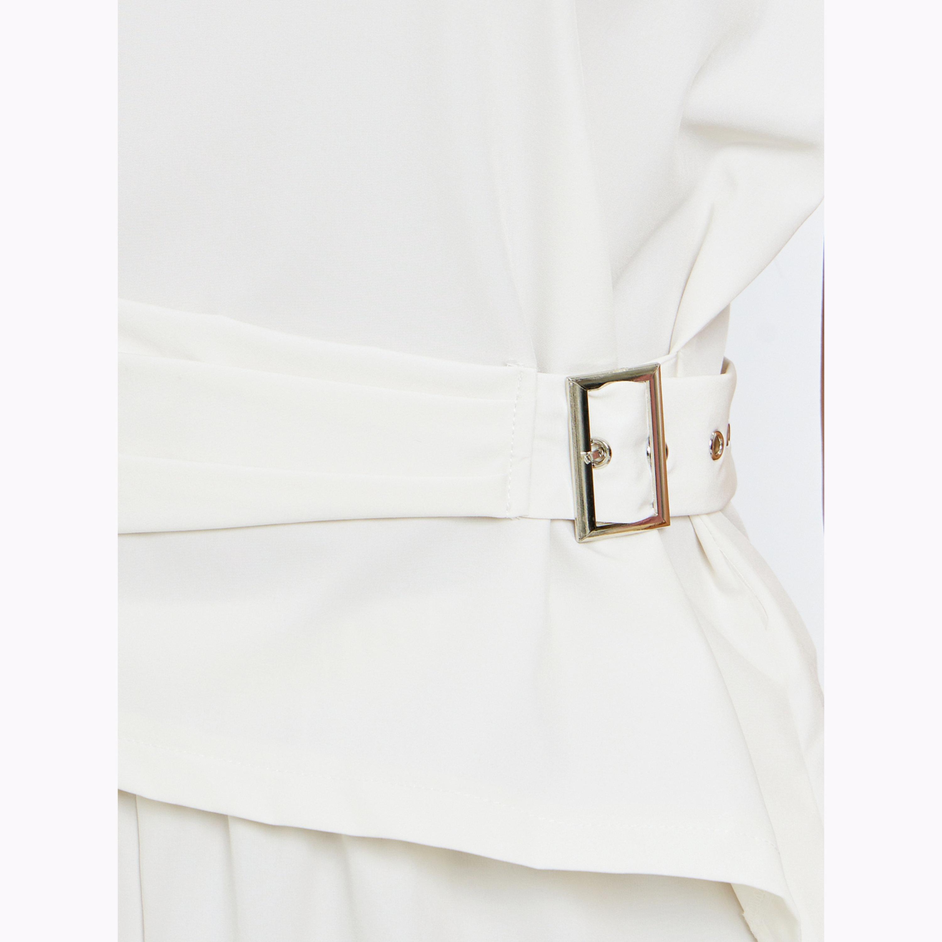 Styli Beige Asymmetric Hem Top and Wide Leg Pants Co-Ords-women-clothing-coordsets-image-5