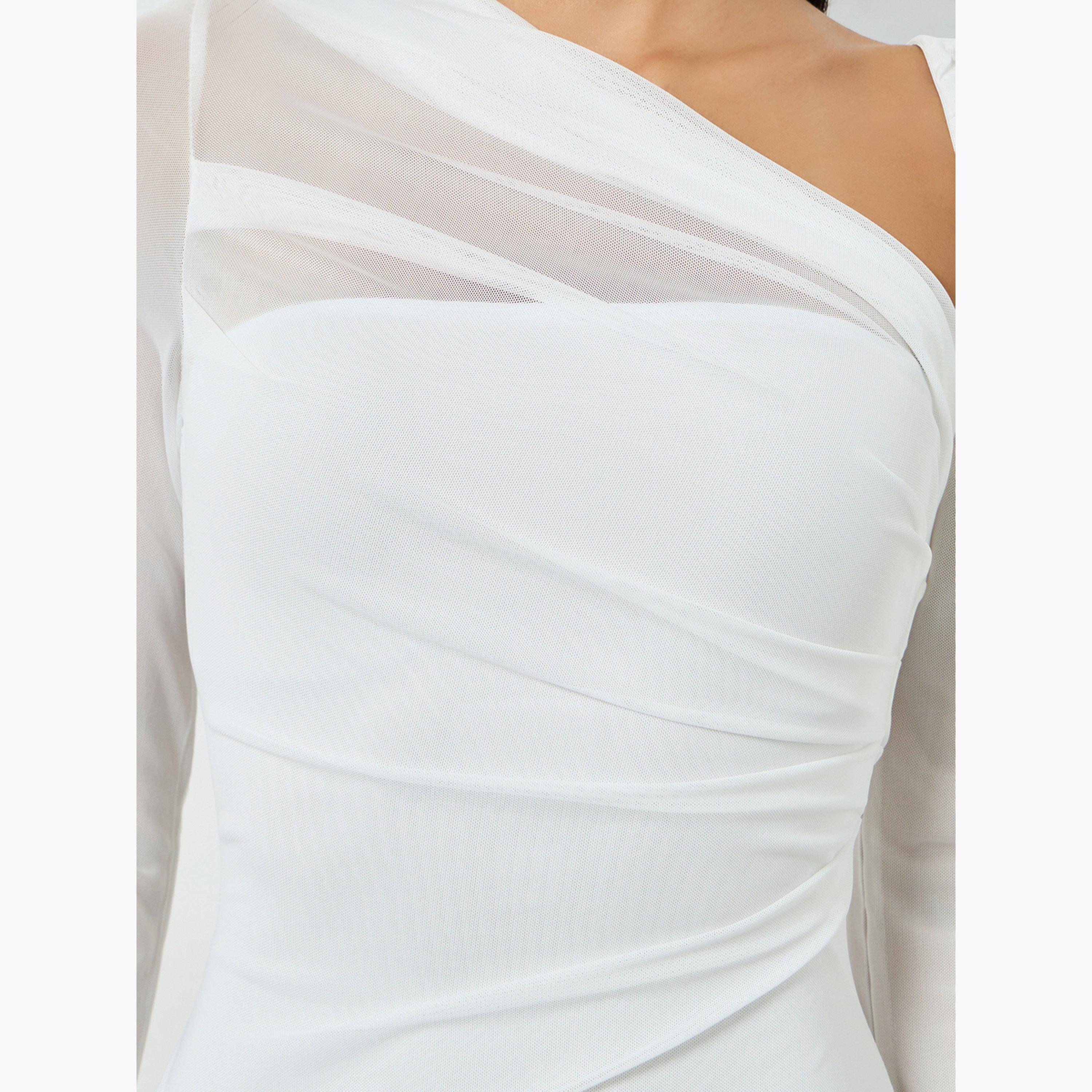 فستان طويل بأكمام طويلة وياقة غير متماثلة-women-clothing-dresses-image-5