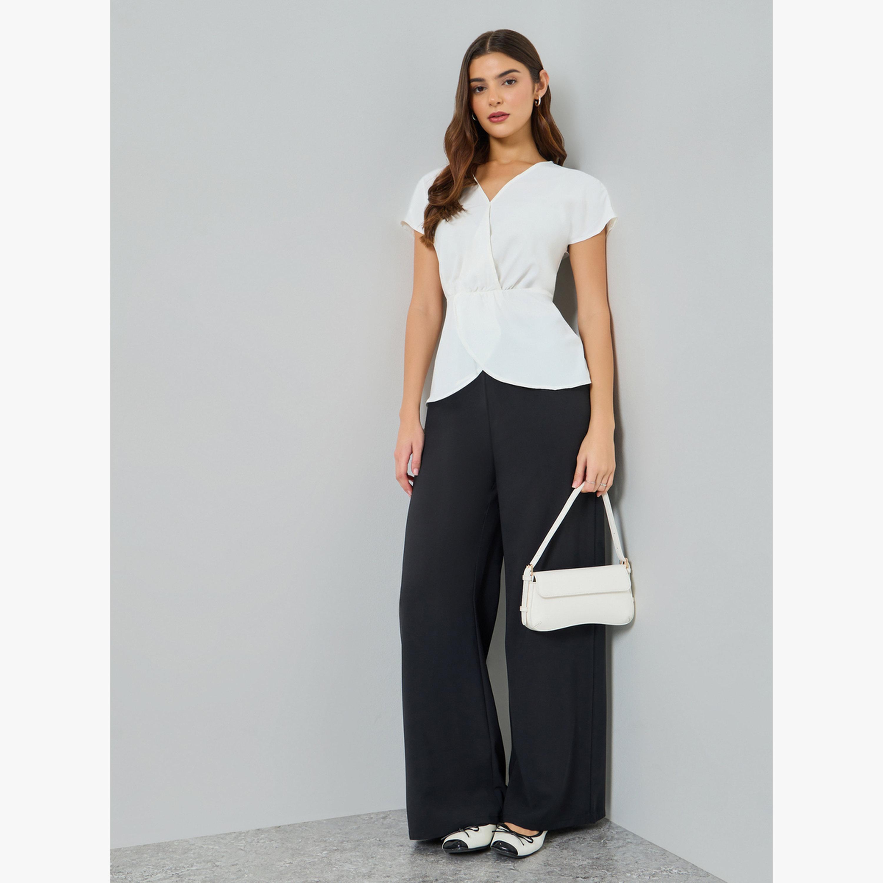 بلوزة سادة بحافة بتلة-women-clothing-shirtsandblouses-blouses-image-2