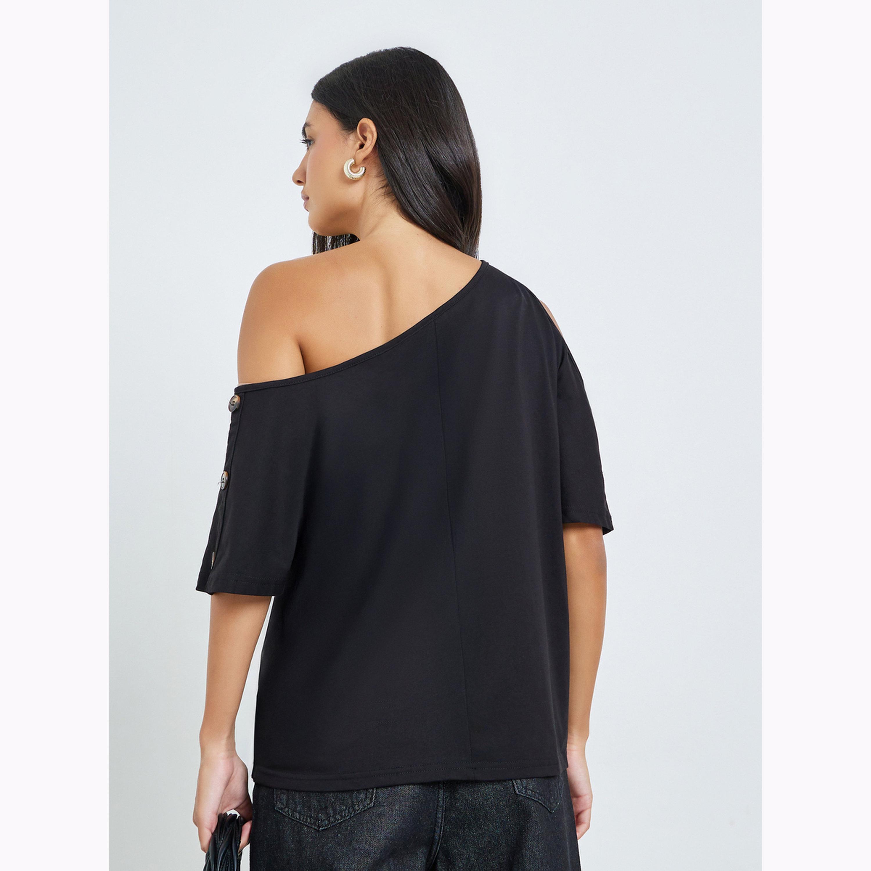 بلوزة بأكمام قصيرة وكتف واحد-women-clothing-shirtsandblouses-blouses-image-4