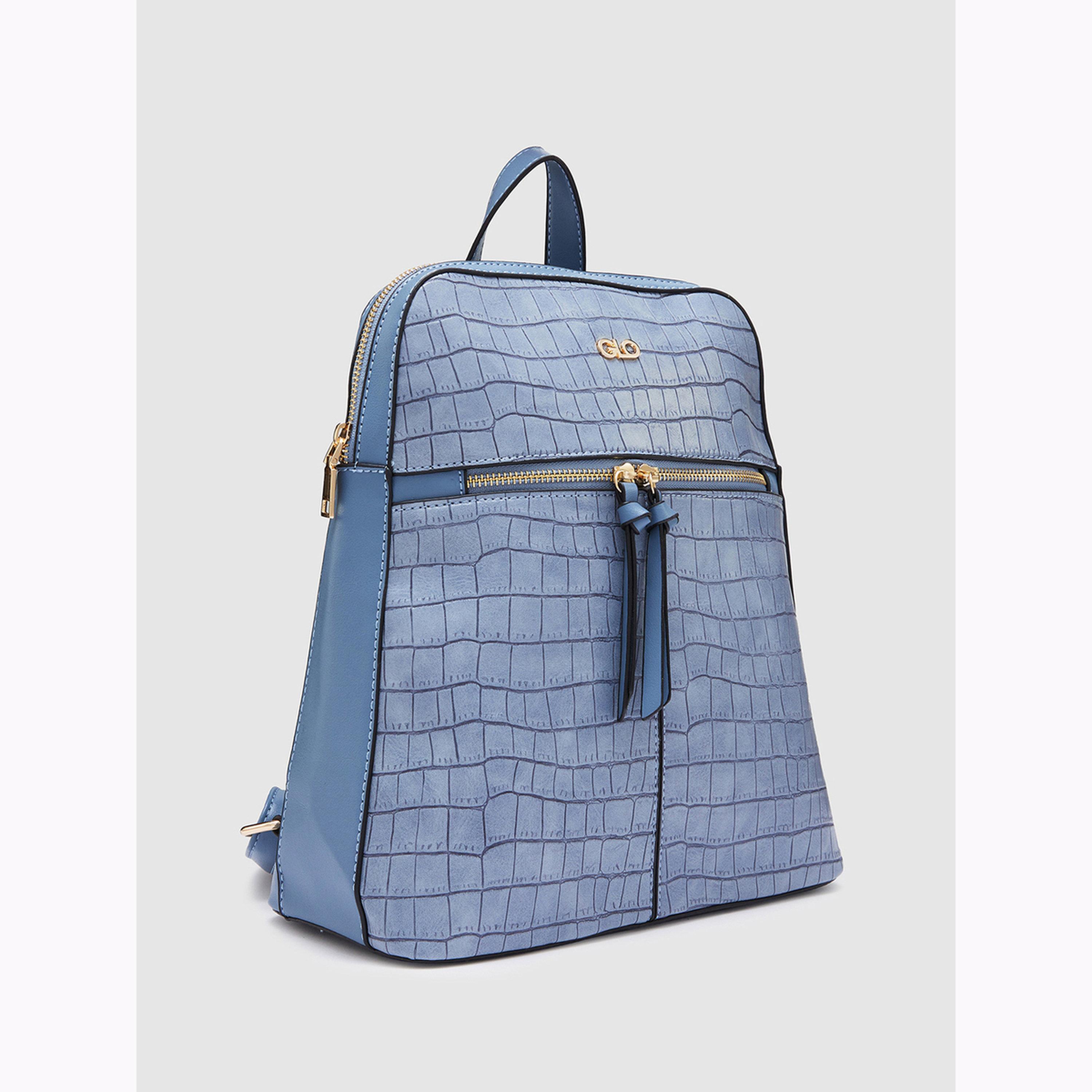 Globus X Styli Blue Textured Backpack-women-bagsandwallets-backpacks-image-3