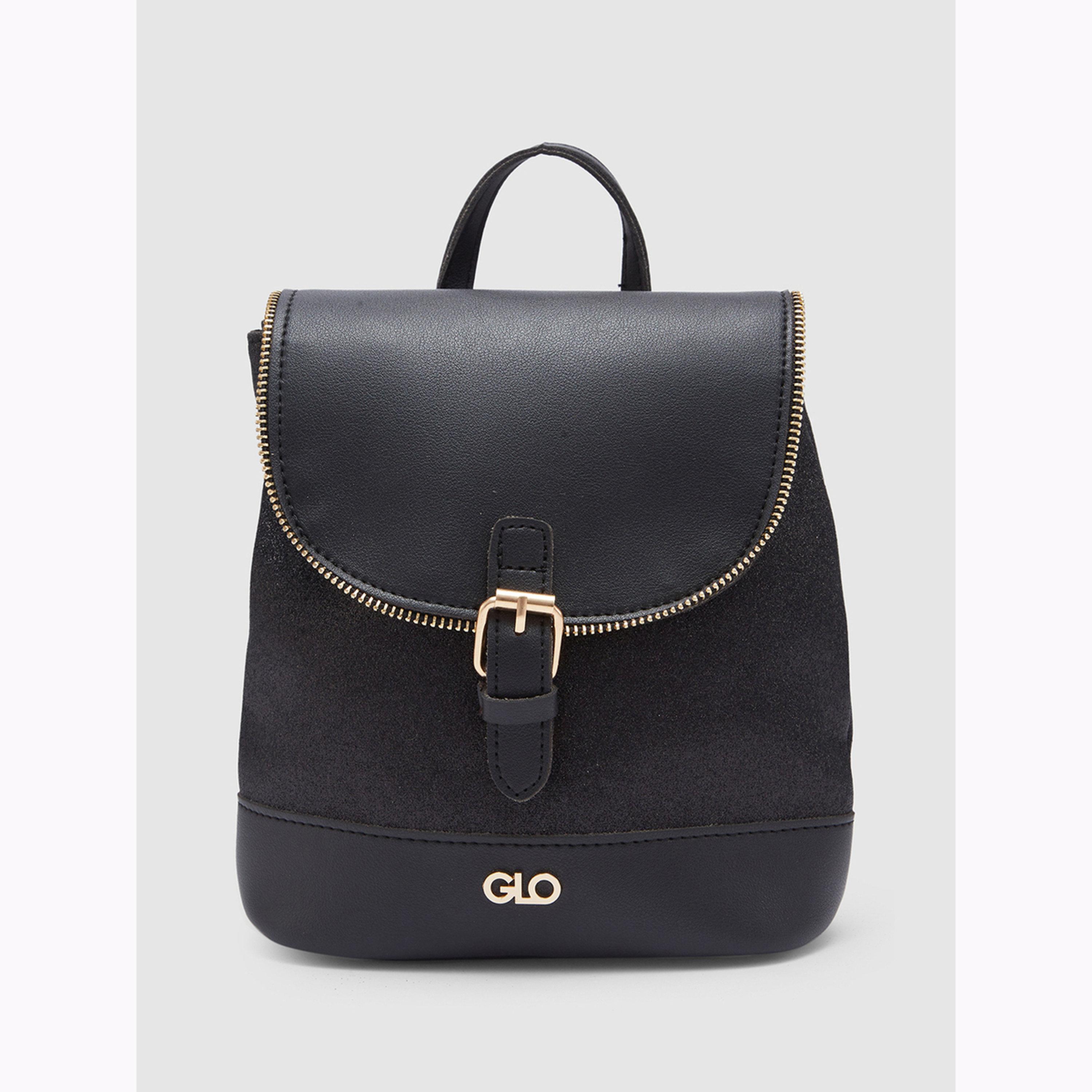 Globus X Styli Black Textured Faux Leather Backpack-women-bagsandwallets-backpacks-image-1