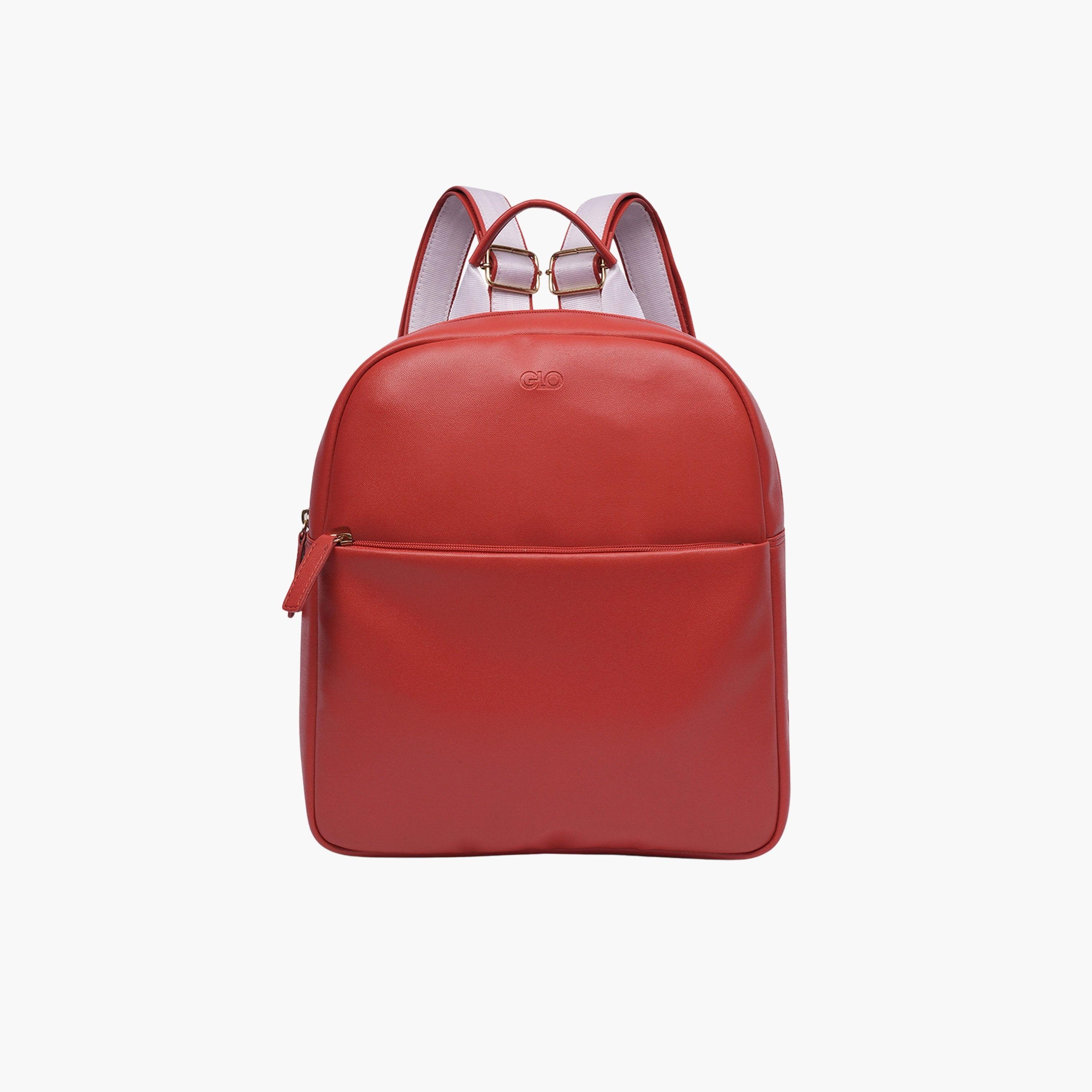 شنطة ظهر حمراء بارزة الملمس من الجلد الصناعي-women-bagsandwallets-backpacks-image-1