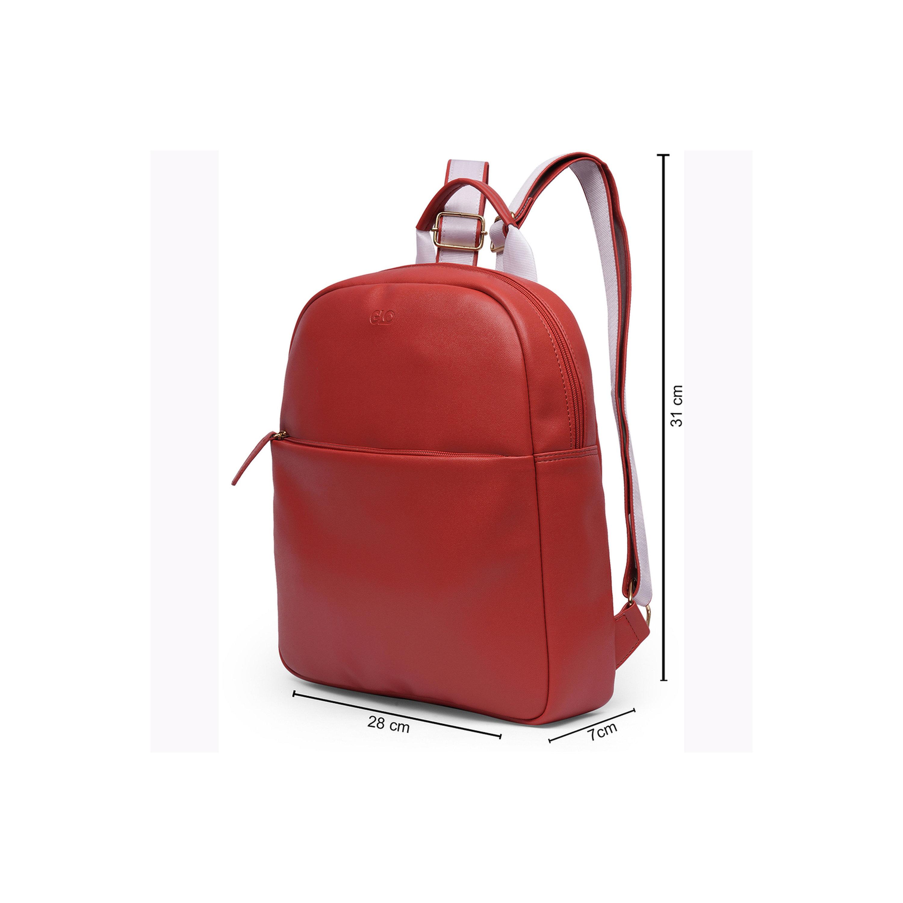 شنطة ظهر حمراء بارزة الملمس من الجلد الصناعي-women-bagsandwallets-backpacks-image-3