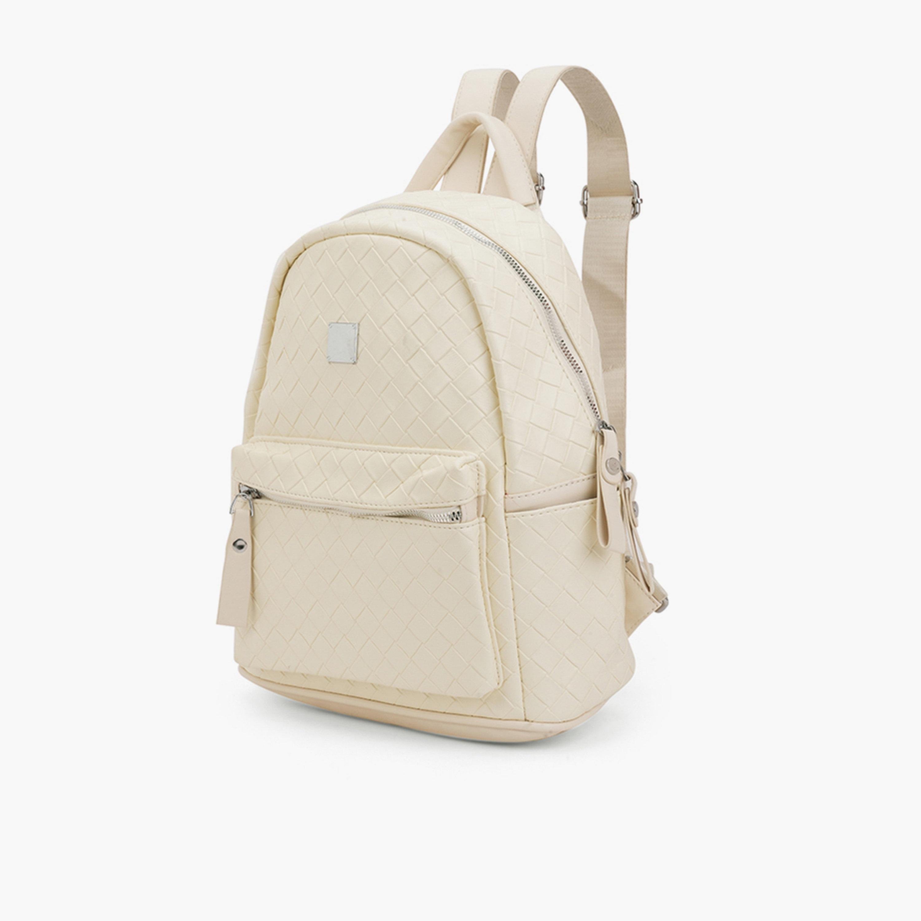 Globus X Styli Off White Quilt Textured Backpack-women-bagsandwallets-backpacks-image-2