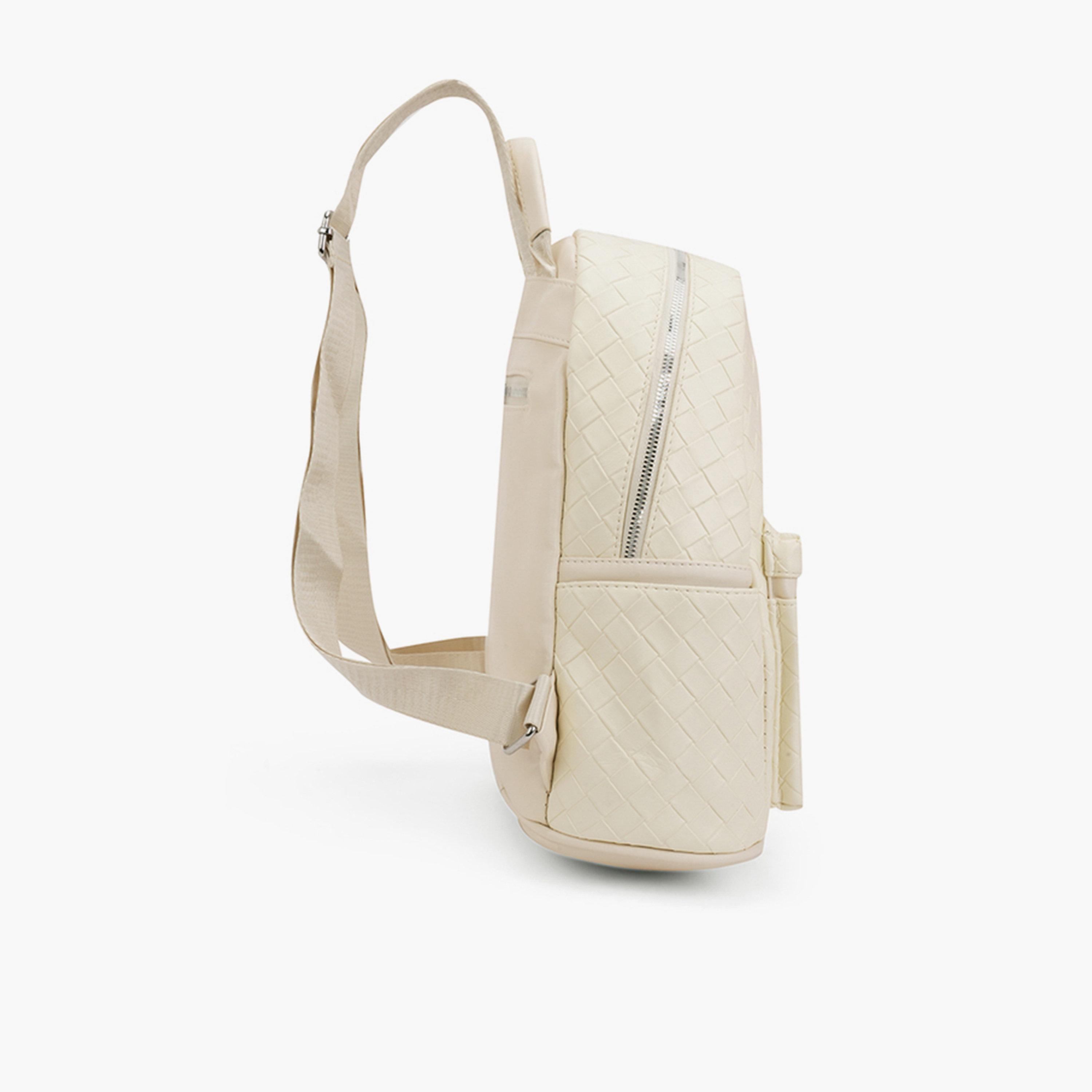 Globus X Styli Off White Quilt Textured Backpack-women-bagsandwallets-backpacks-image-4