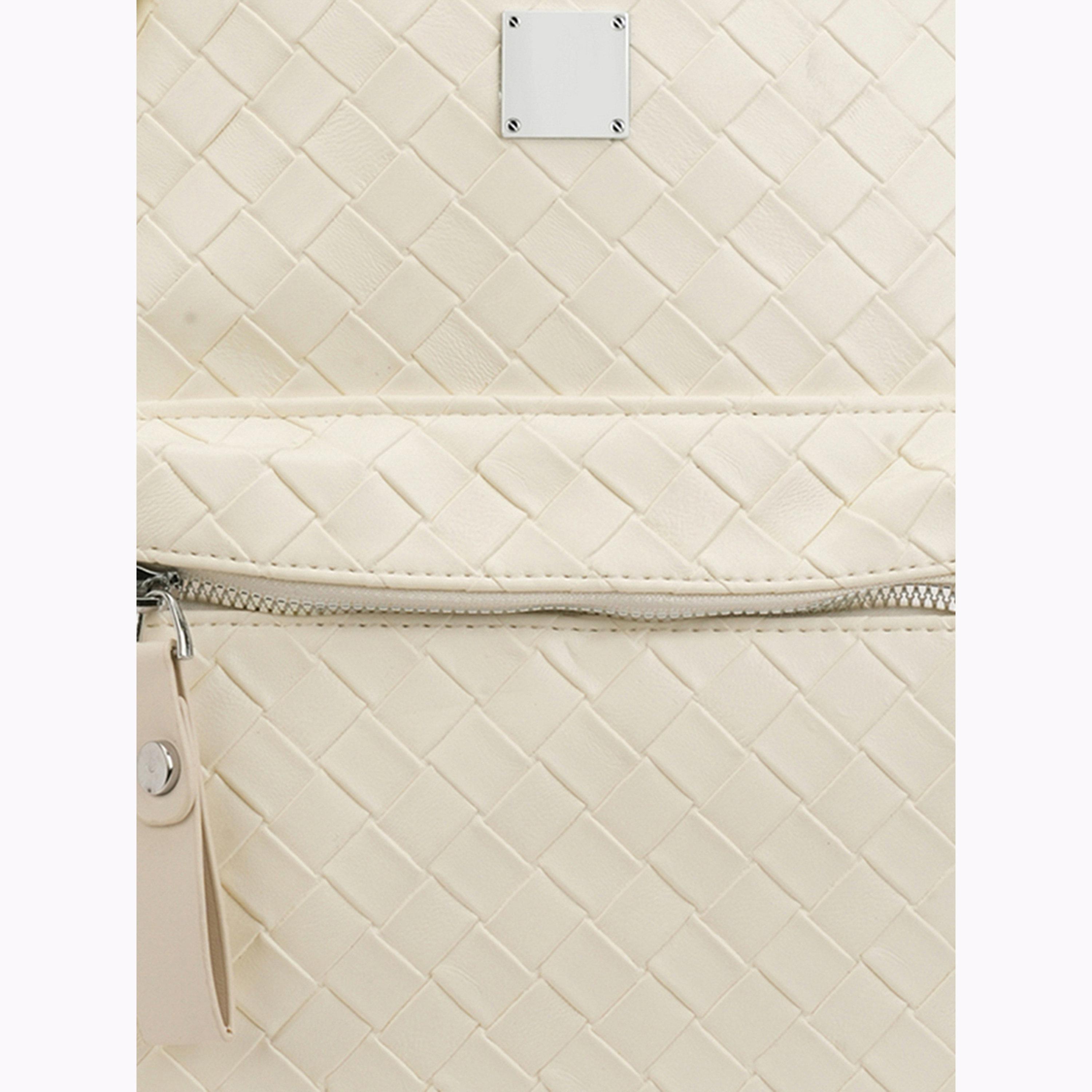 Globus X Styli Off White Quilt Textured Backpack-women-bagsandwallets-backpacks-image-6