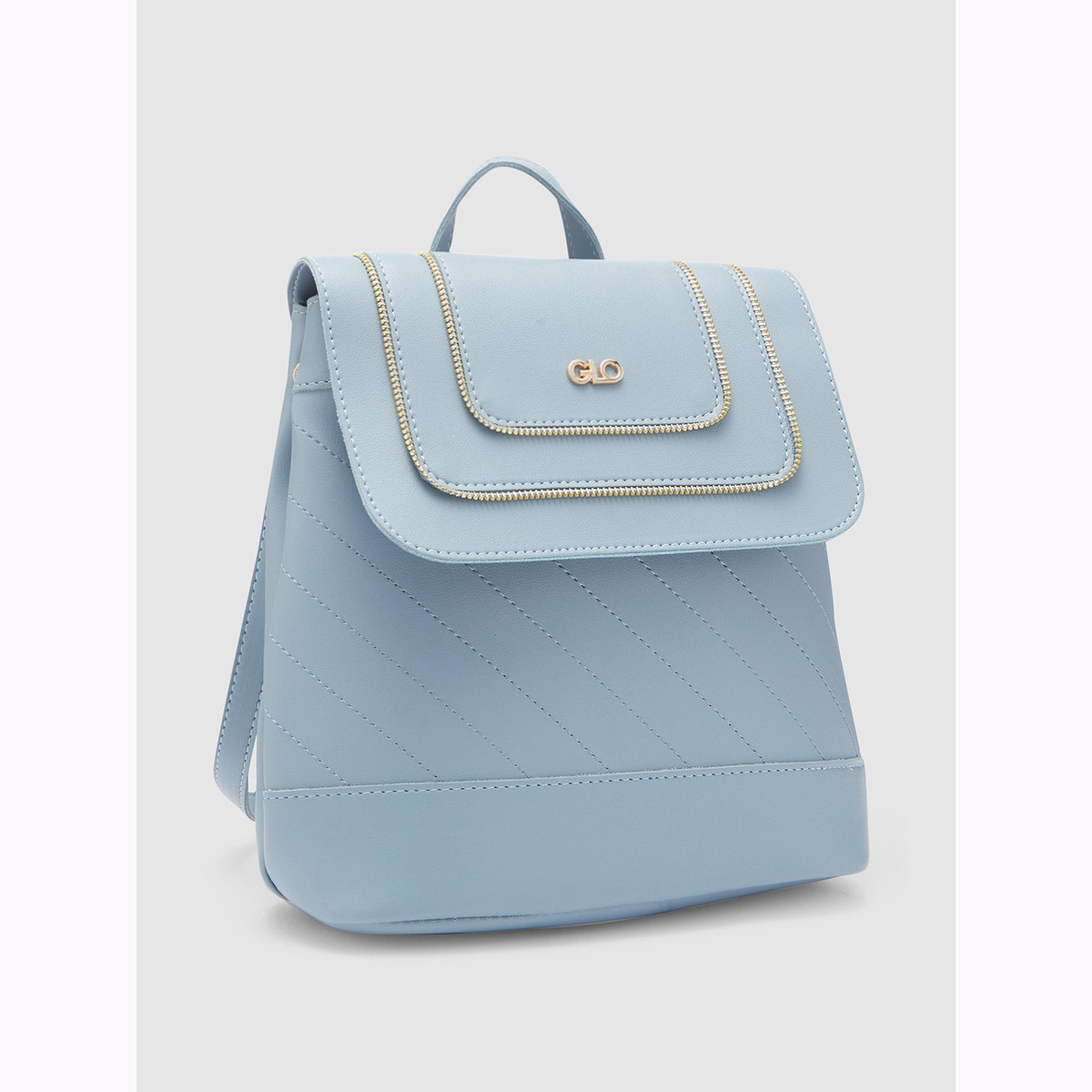شنطة ظهر زرقاء سادة من الجلد الصناعي-women-bagsandwallets-backpacks-image-3