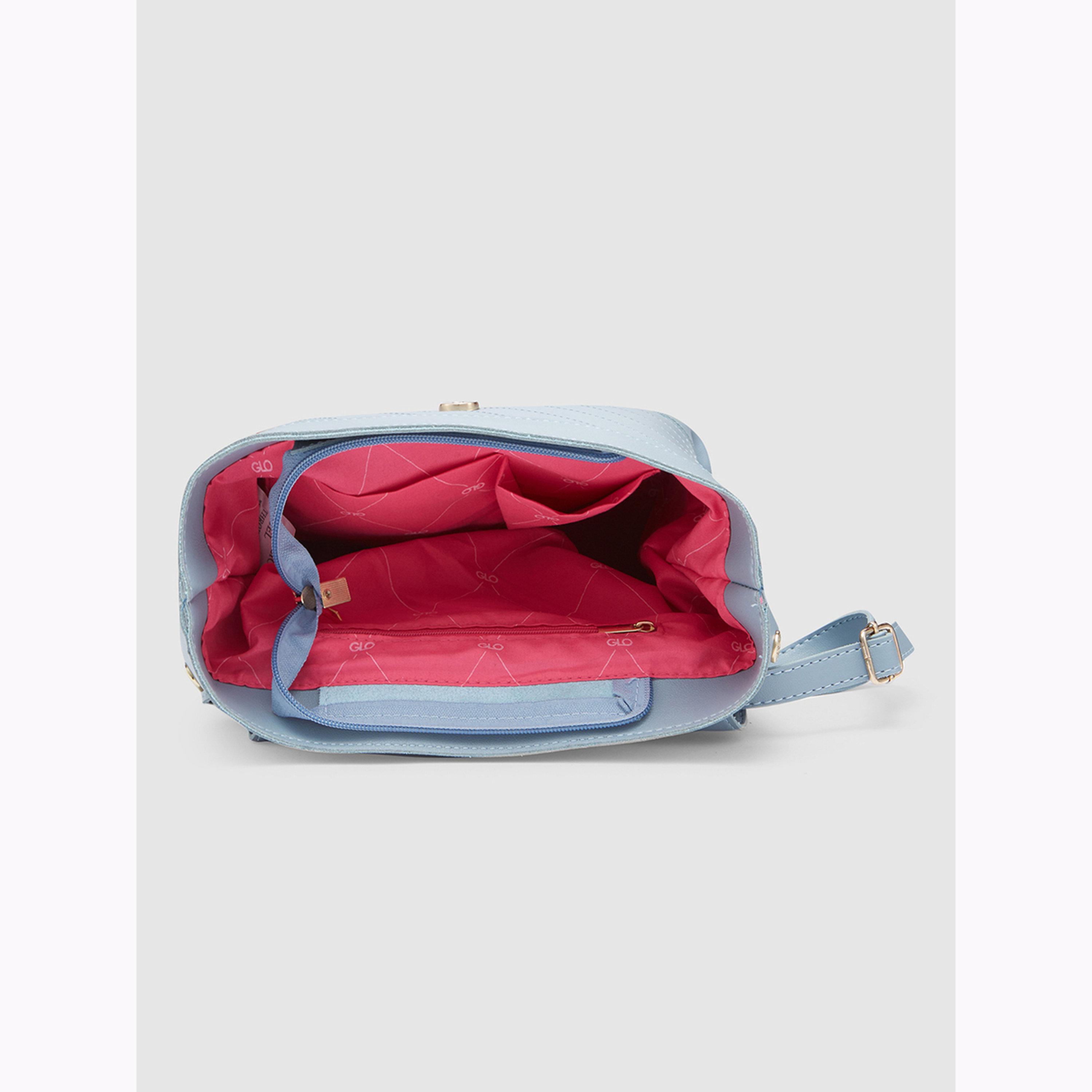 شنطة ظهر زرقاء سادة من الجلد الصناعي-women-bagsandwallets-backpacks-image-4