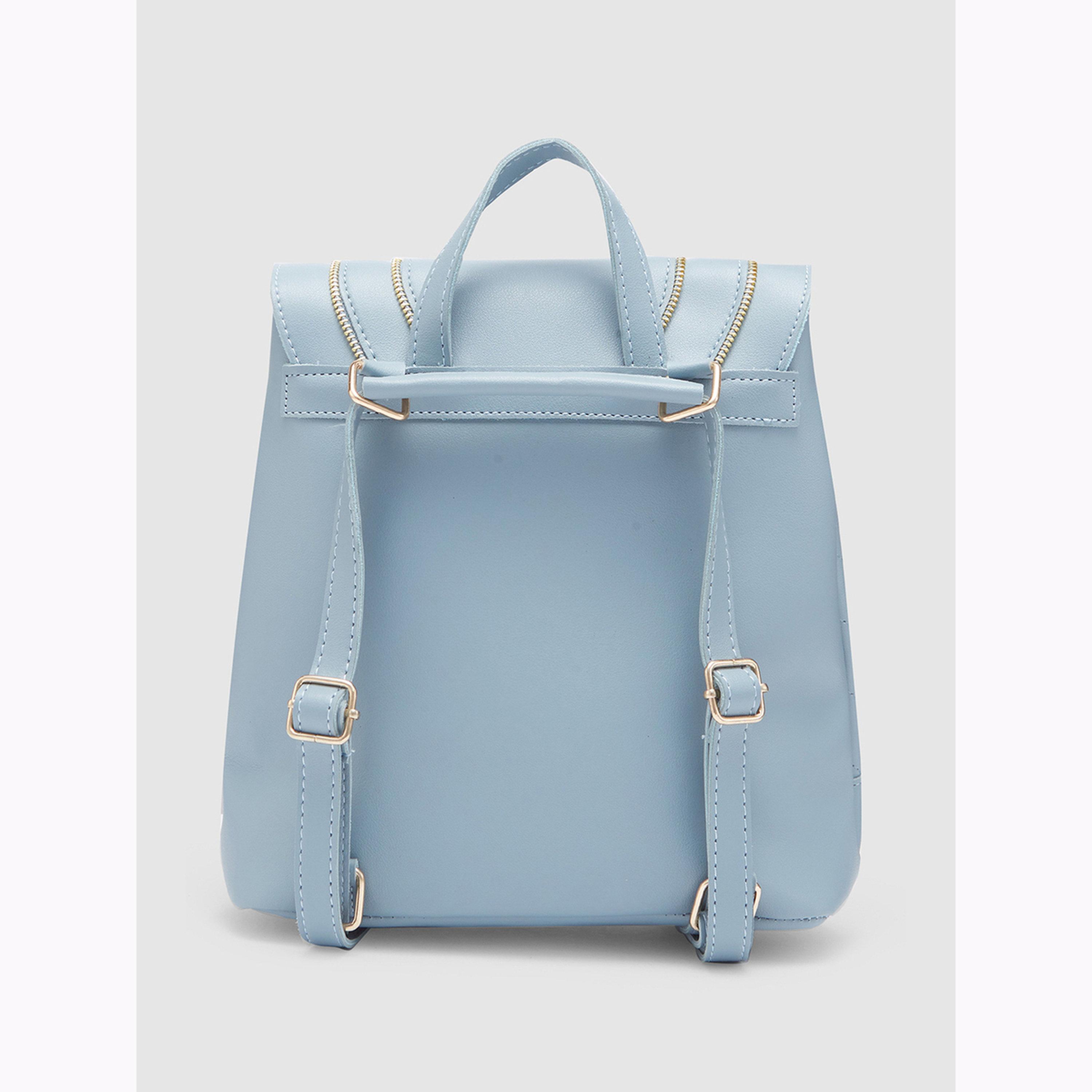 شنطة ظهر زرقاء سادة من الجلد الصناعي-women-bagsandwallets-backpacks-image-6
