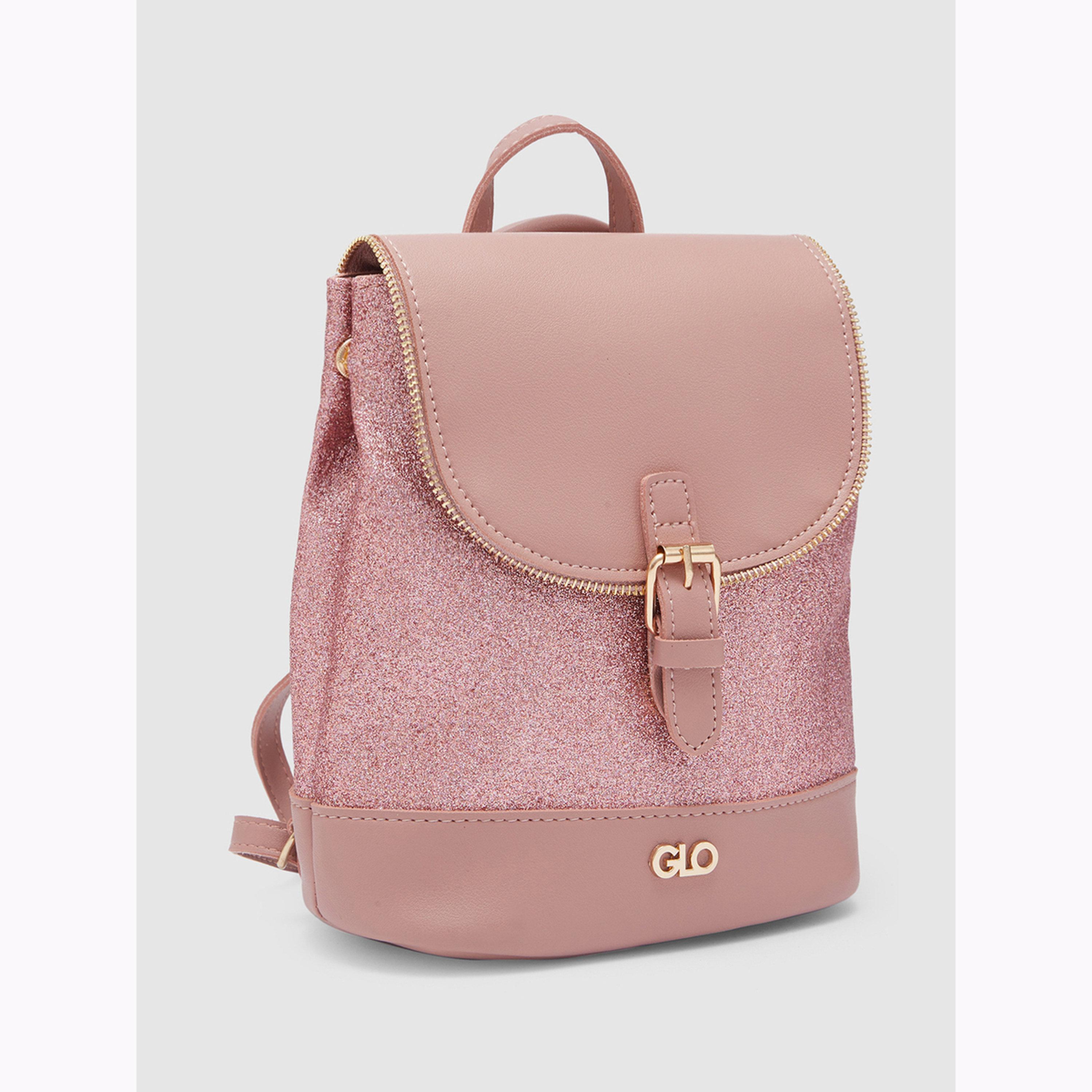شنطة ظهر وردية مزينة بارزة الملمس من الجلد الصناعي-women-bagsandwallets-backpacks-image-3
