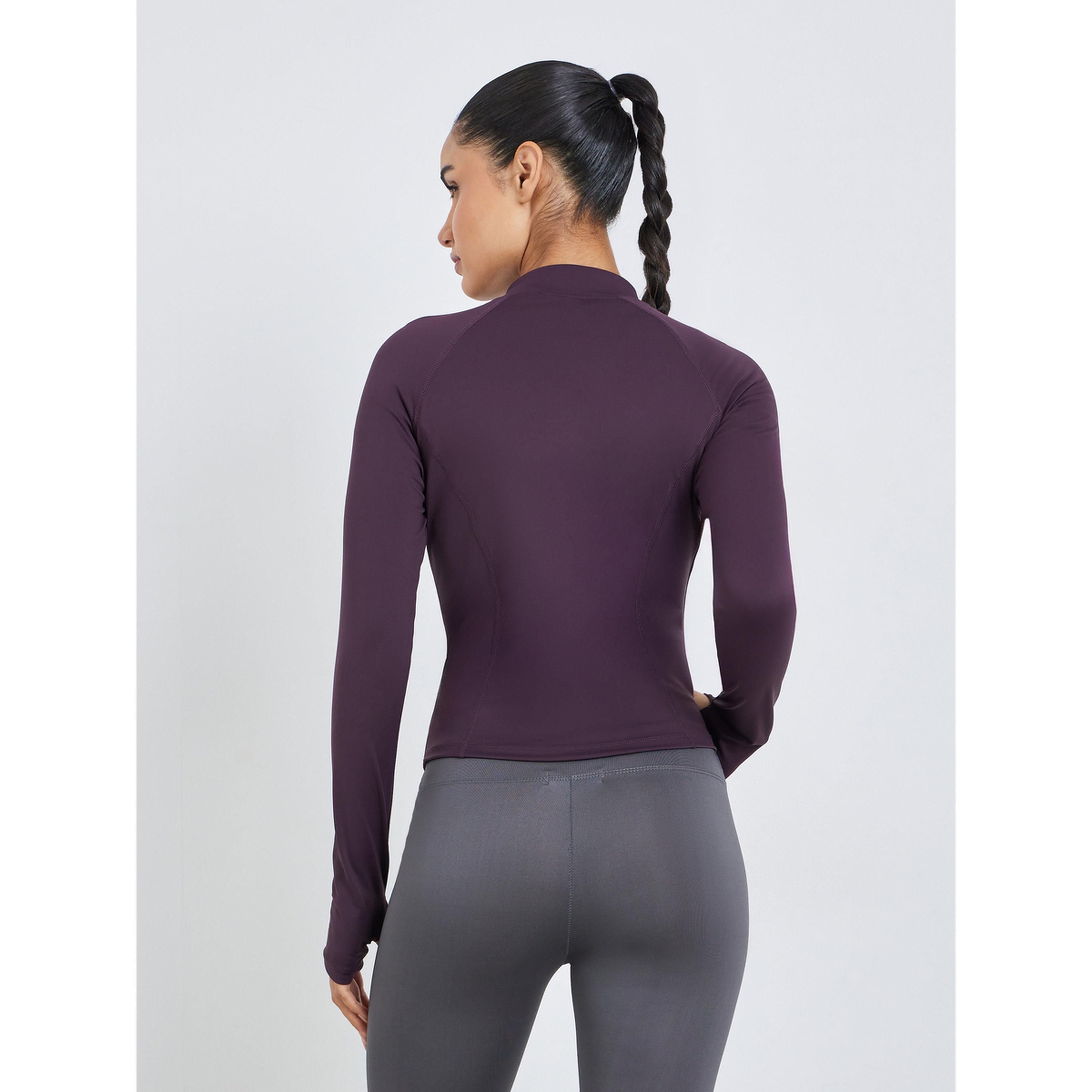 Styli Purple Contour Seam Thumbhole Detail Jacket-sports-women-clothing-coatsandjackets-jackets-image-3