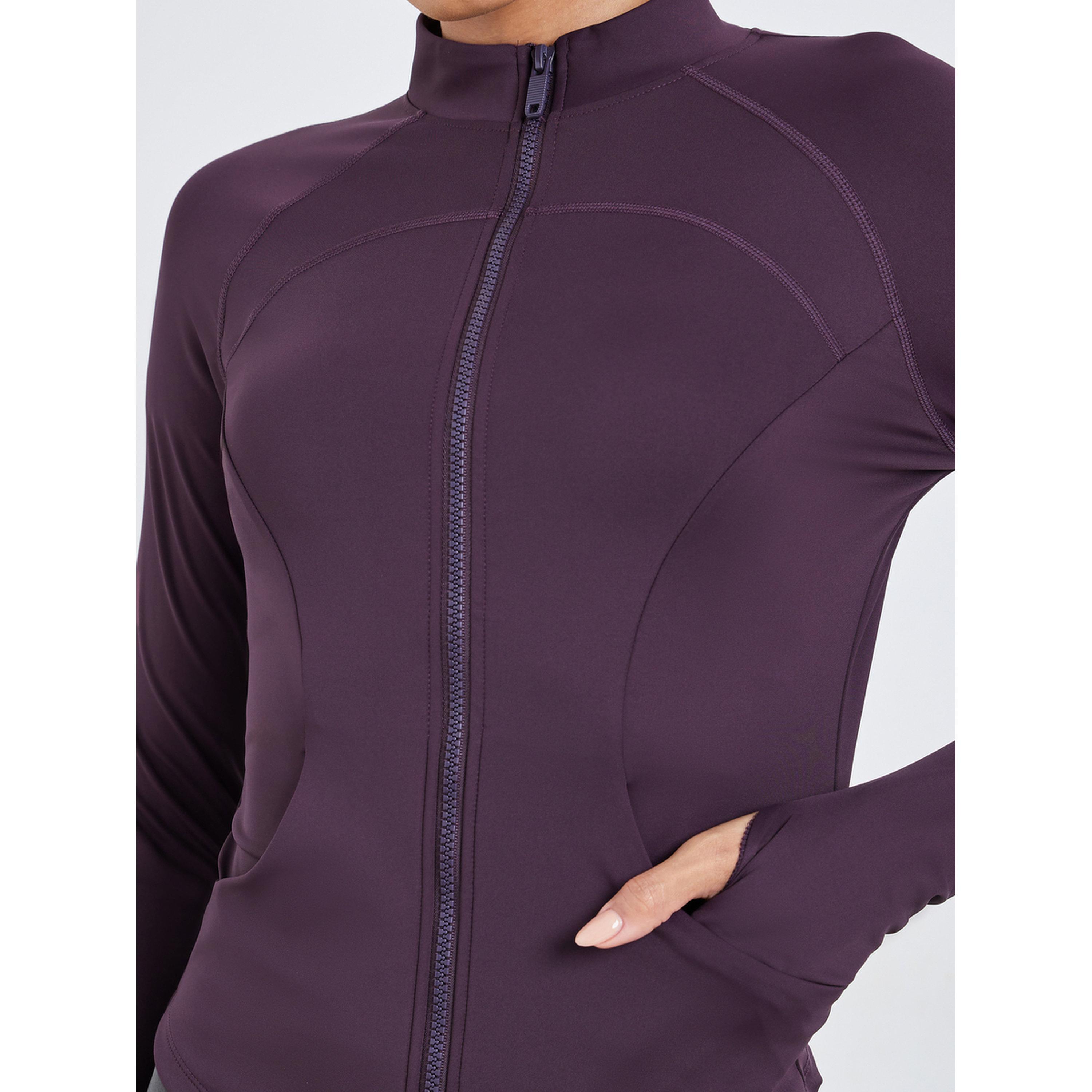 Styli Purple Contour Seam Thumbhole Detail Jacket-sports-women-clothing-coatsandjackets-jackets-image-4