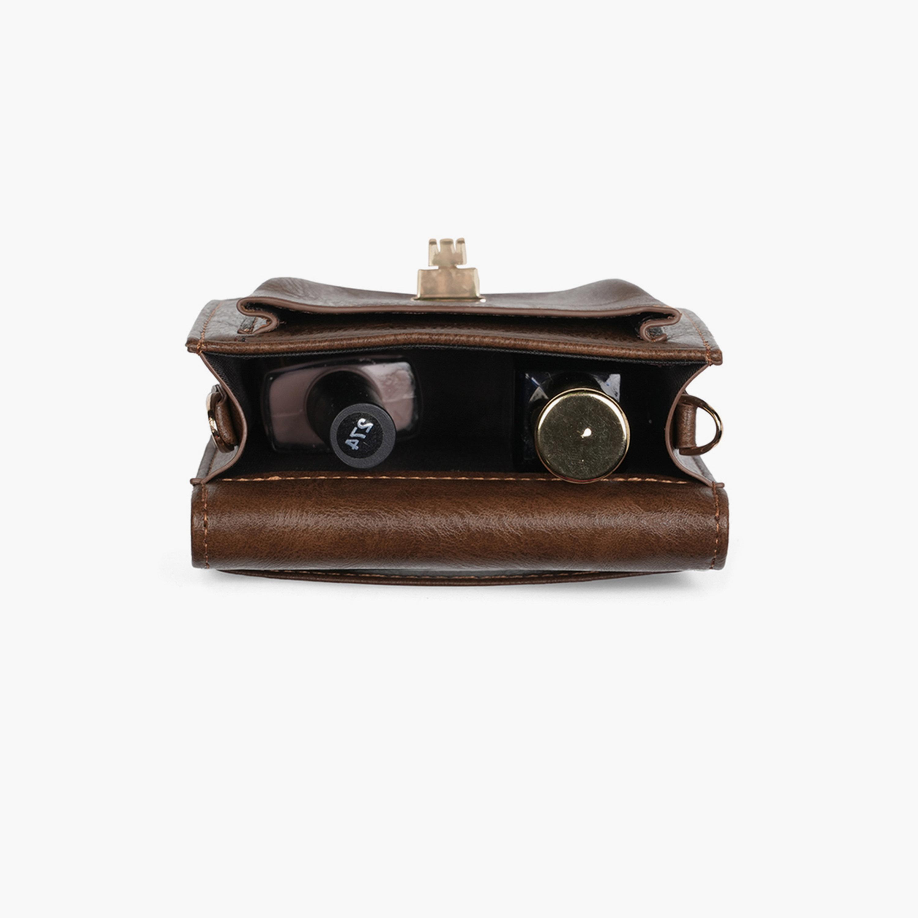 Globus X Styli Brown Textured Sling Bag-women-bagsandwallets-handbags-image-5