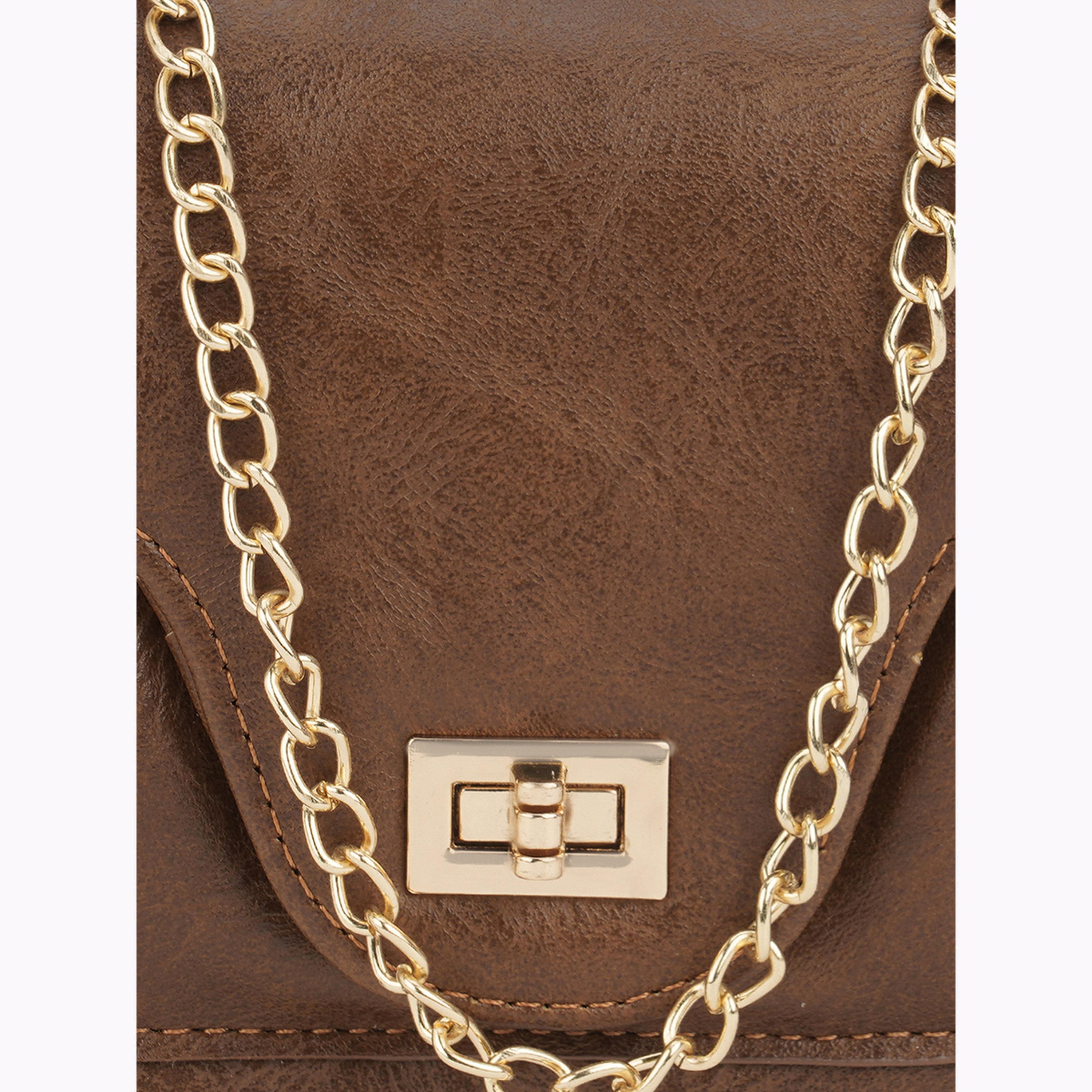 Globus X Styli Brown Textured Sling Bag-women-bagsandwallets-handbags-image-6