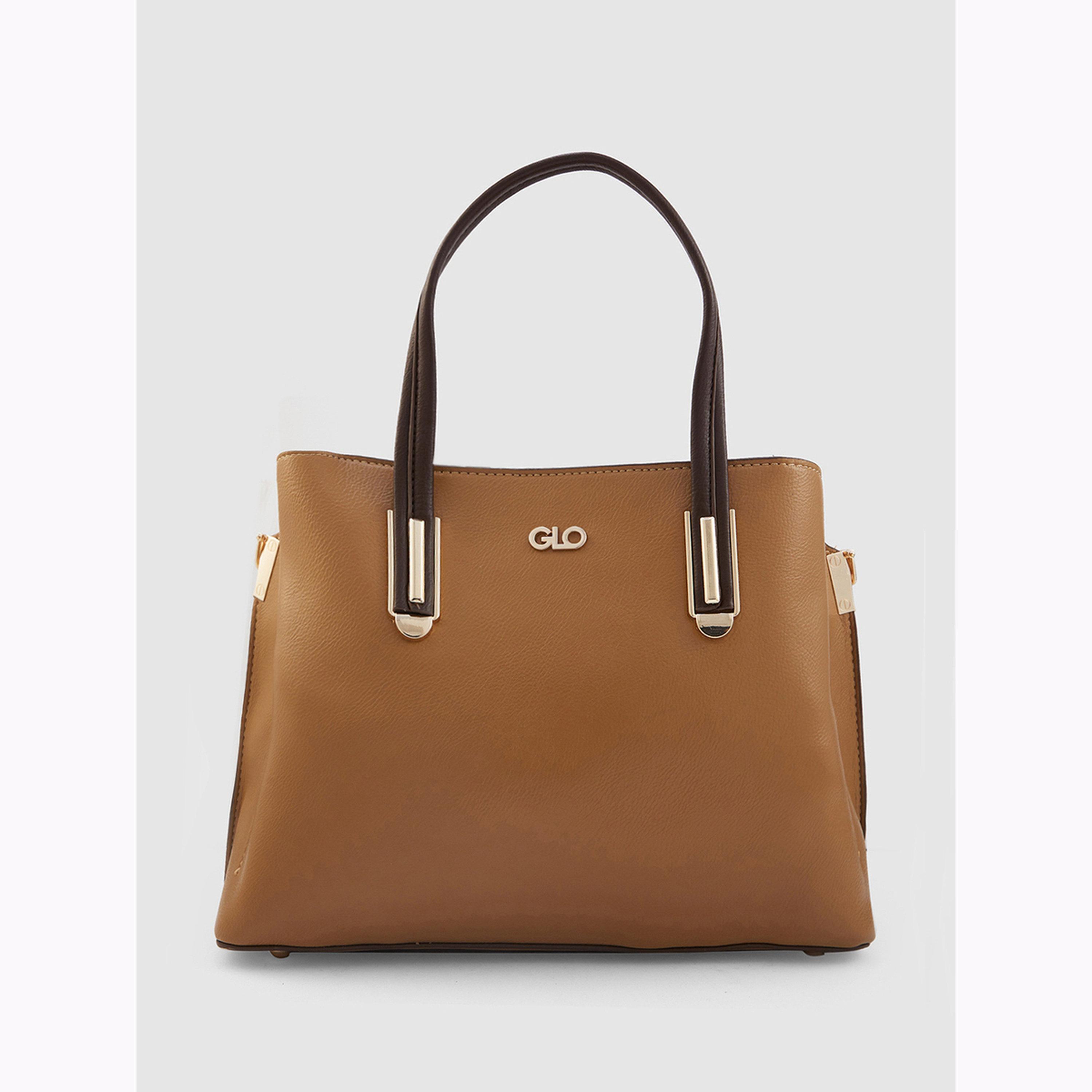Globus X Styli Tan Solid Faux Leather Tote Bag-women-bagsandwallets-handbags-image-1