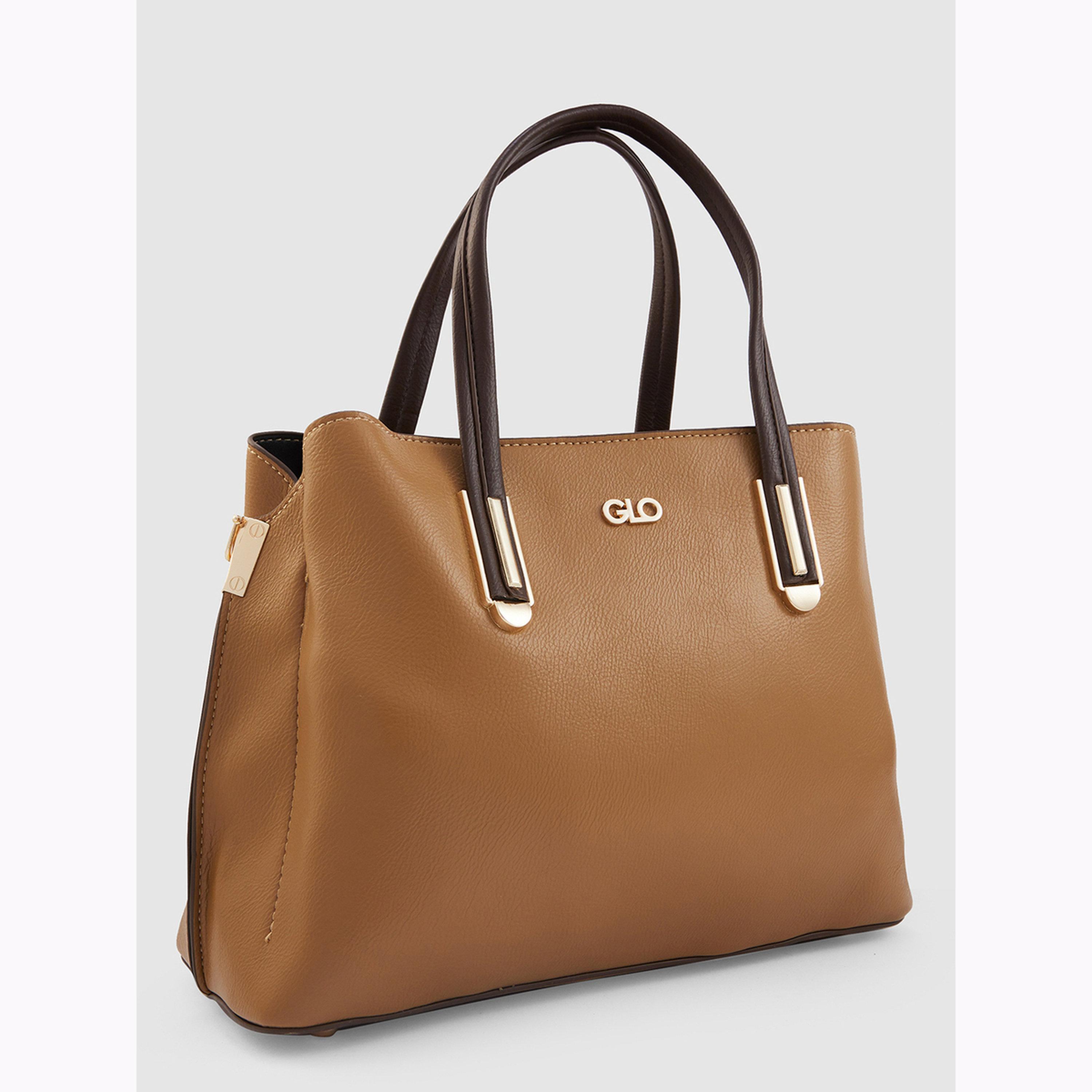 شنطة توت تان سادة من الجلد الصناعي-women-bagsandwallets-handbags-image-3